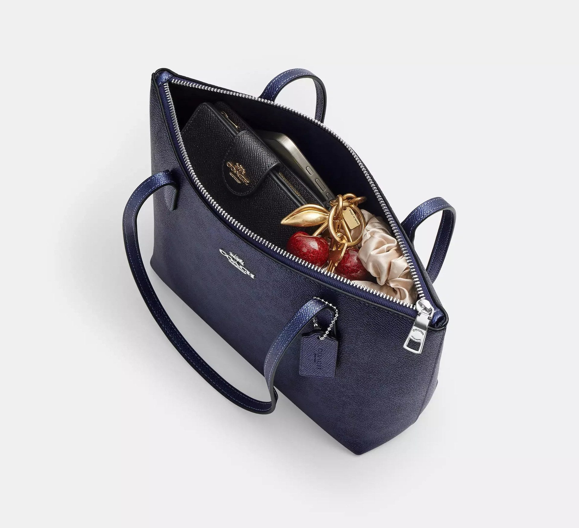 Coach Fiona Zip Tote Bag In Signature – Sv/Blue/Navy - Sneaker Türkiye