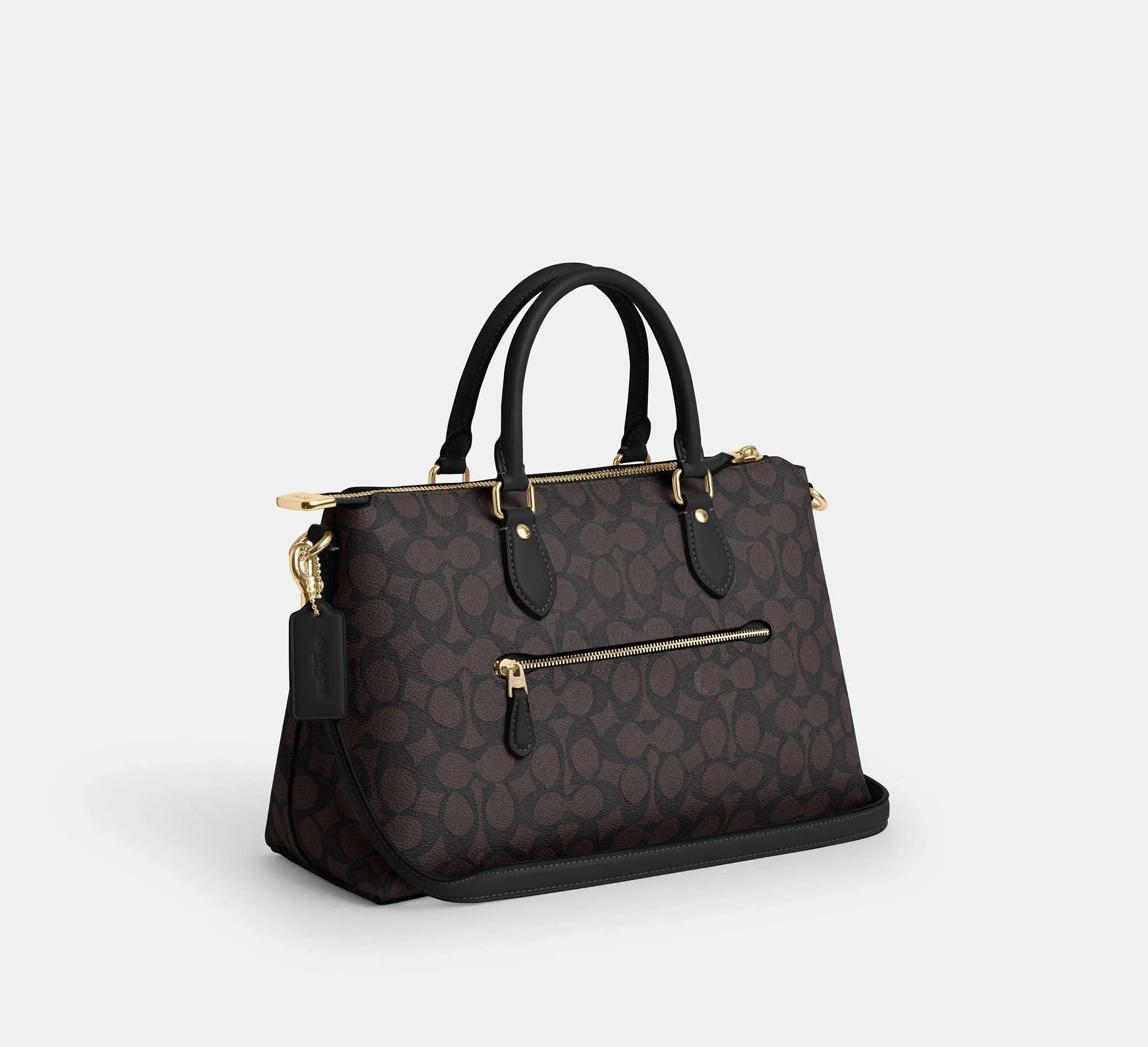 Coach Georgia Satchel Bag In Signature – Gold/Walnut/Black - Sneaker Türkiye