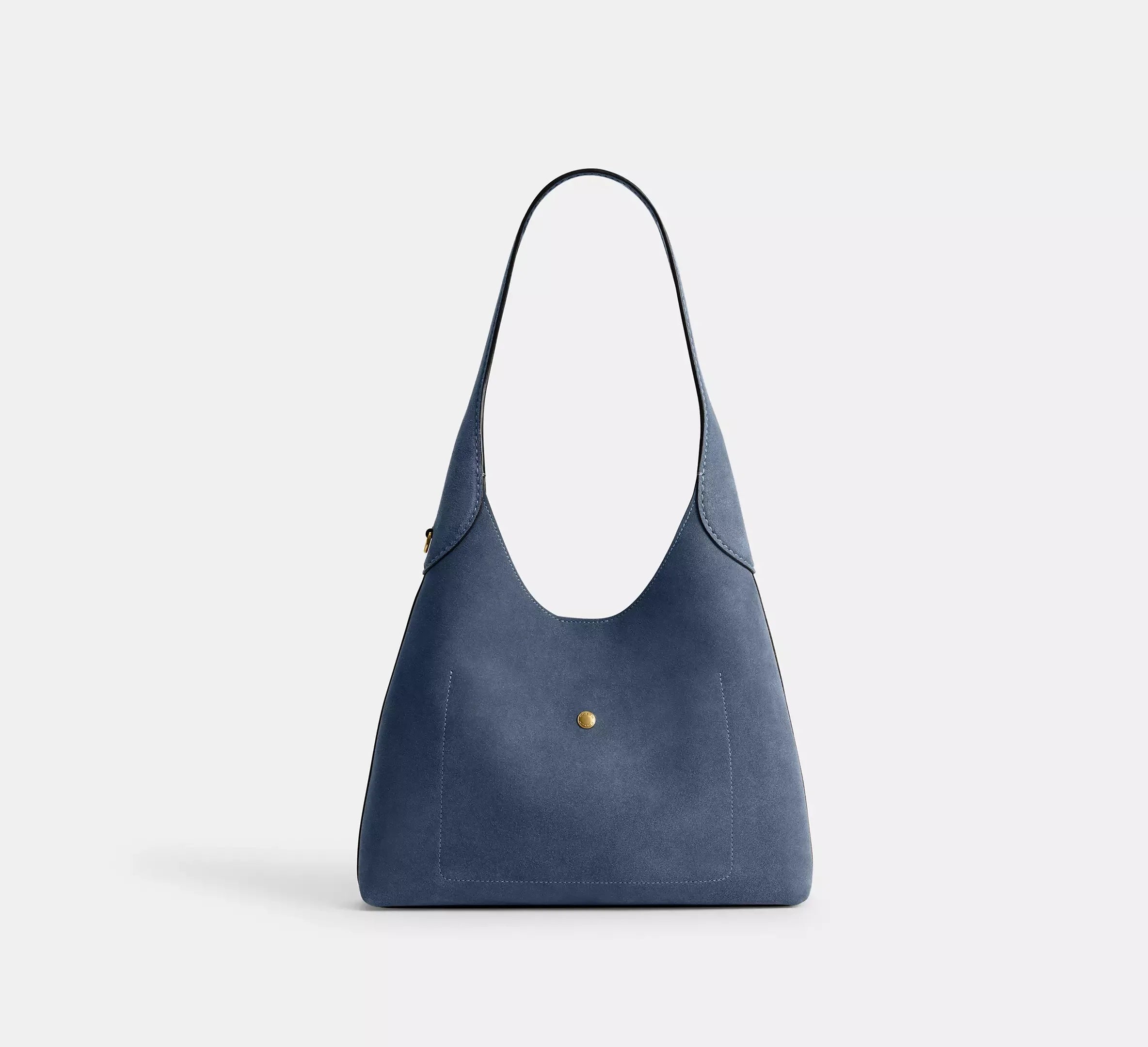 Coach Brooklyn Shoulder Bag 28 – Suede/Brass/Light Denim - Sneaker Türkiye