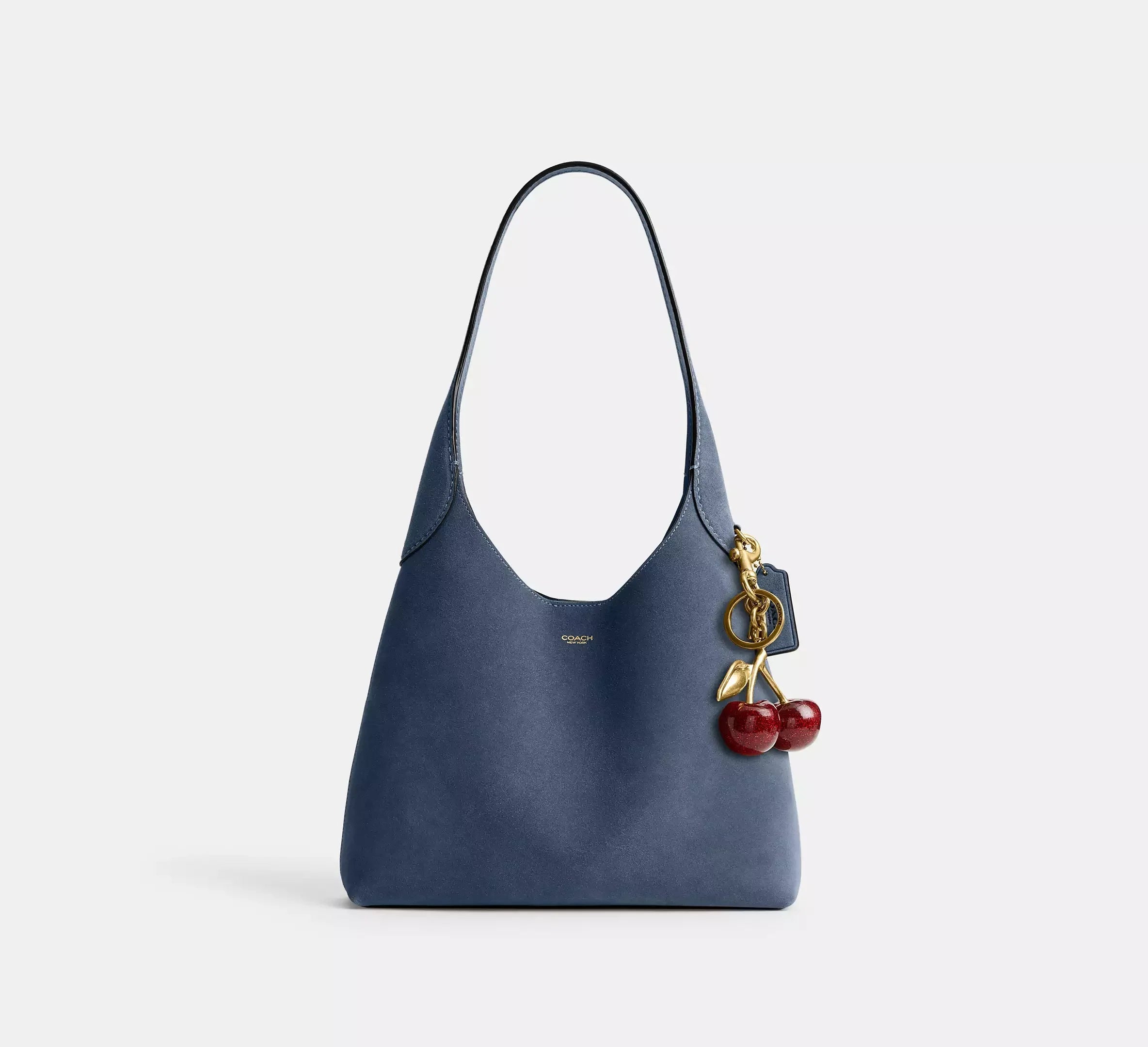 Coach Brooklyn Shoulder Bag 28 – Suede/Brass/Light Denim - Sneaker Türkiye