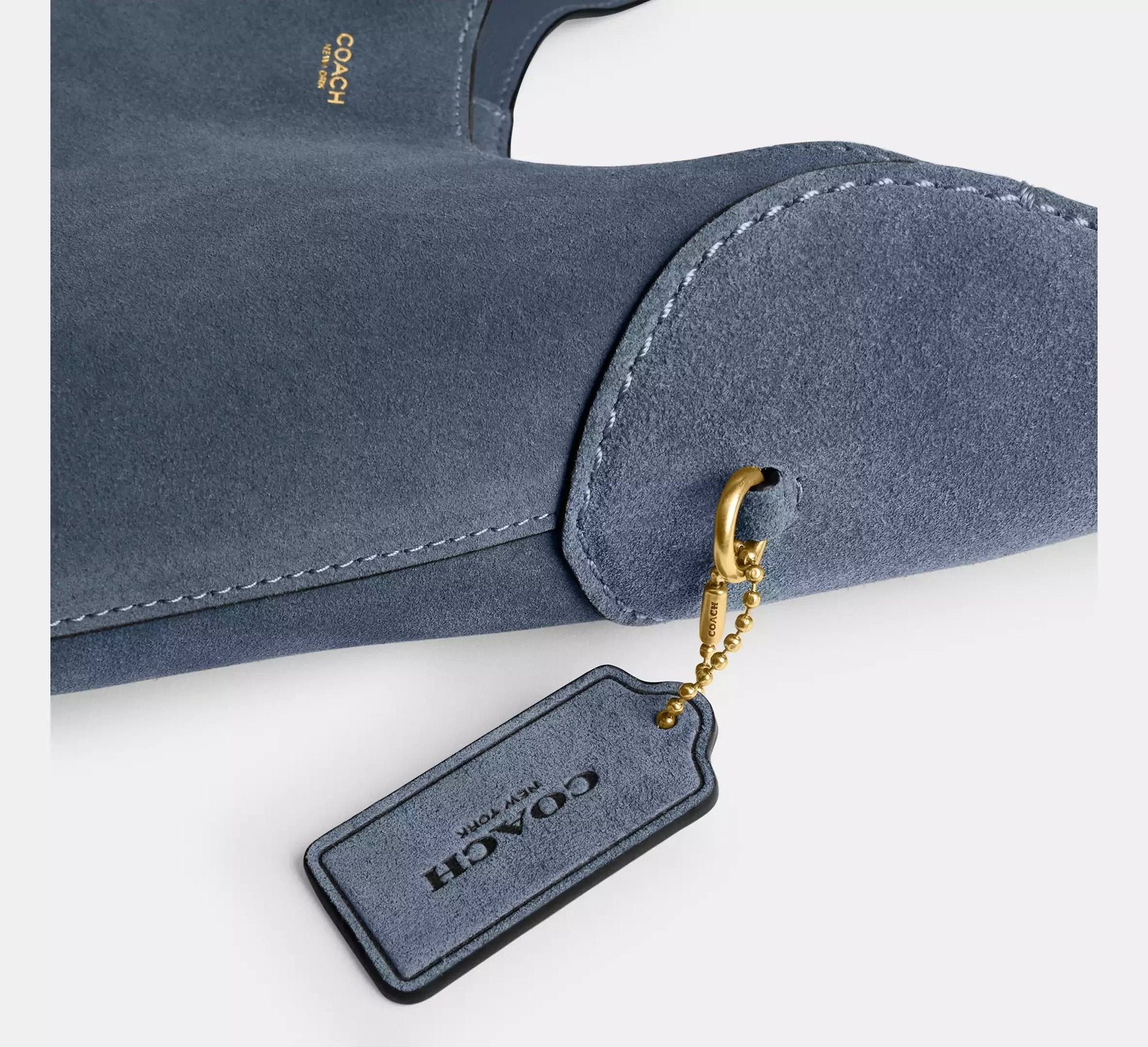 Coach Brooklyn Shoulder Bag 28 – Suede/Brass/Light Denim - Sneaker Türkiye