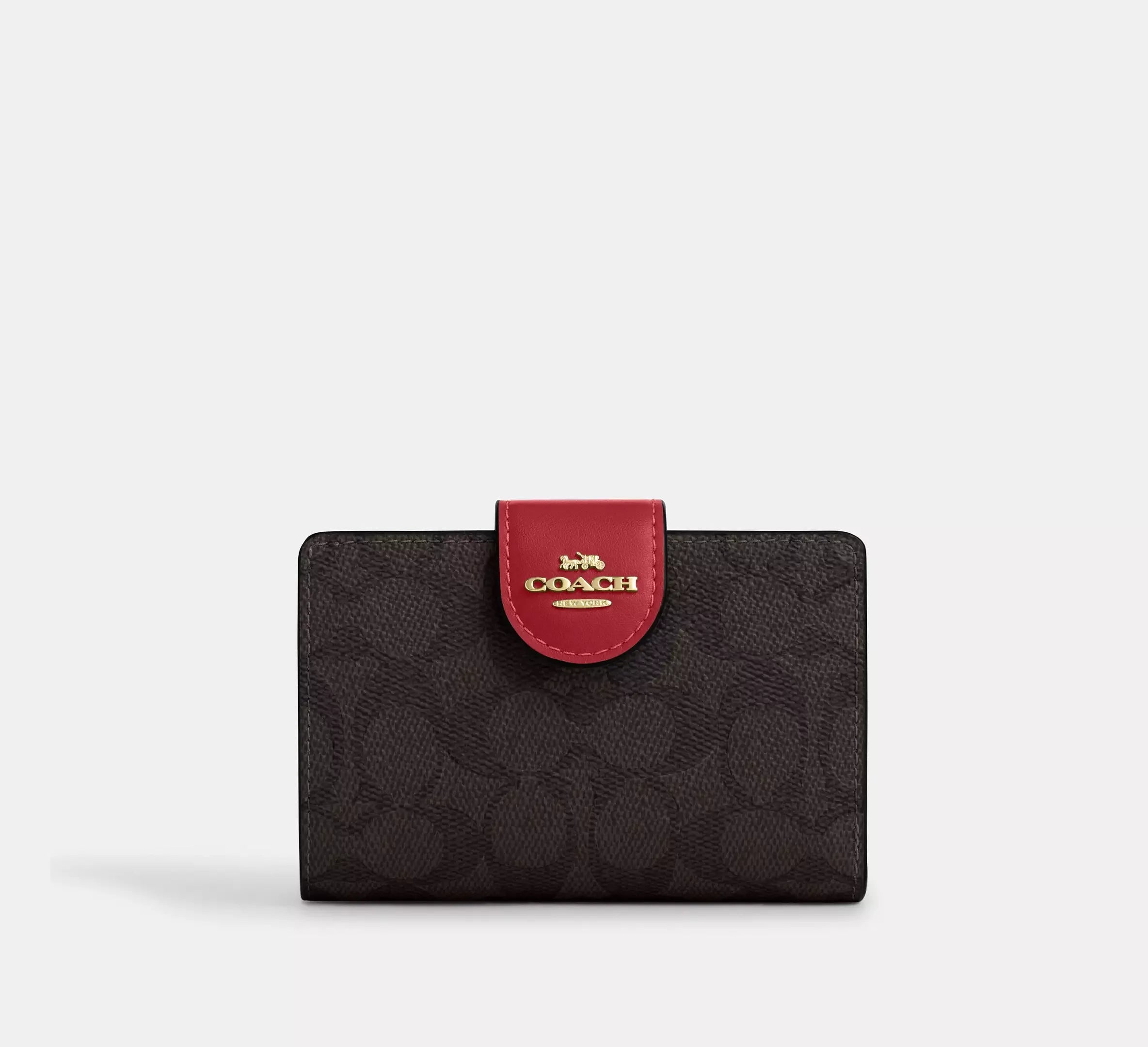 Coach Medium Corner Zip Wallet In Signature – Gold - Sneaker Türkiye