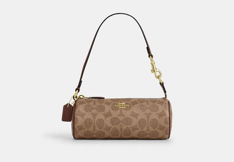Coach Nolita Barrel Bag In Signature – Gold/Tan/Brown - Sneaker Türkiye