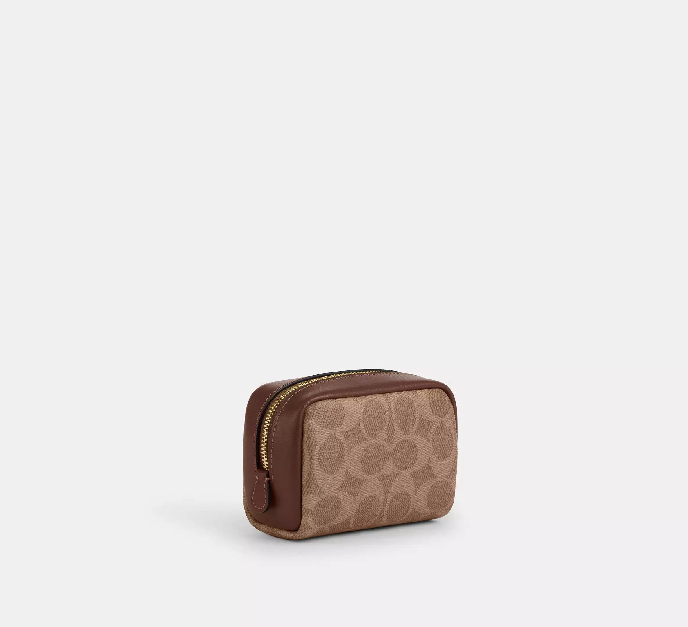 Coach Pouch Wristlet In Signature – Gold/Tan/Brown - Sneaker Türkiye
