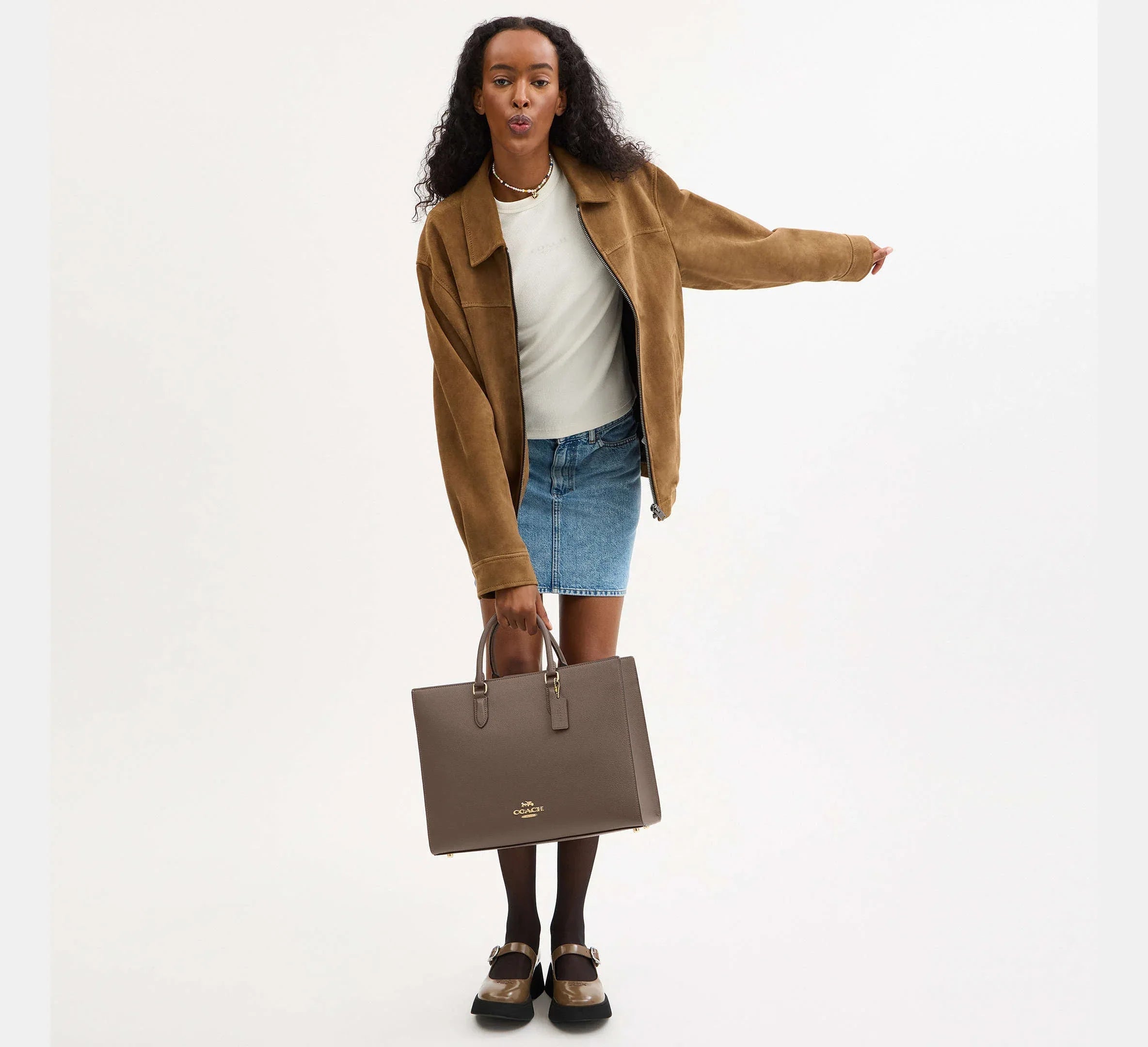 Coach Maggie Tote Bag – Gold/Dark Stone - Sneaker Türkiye