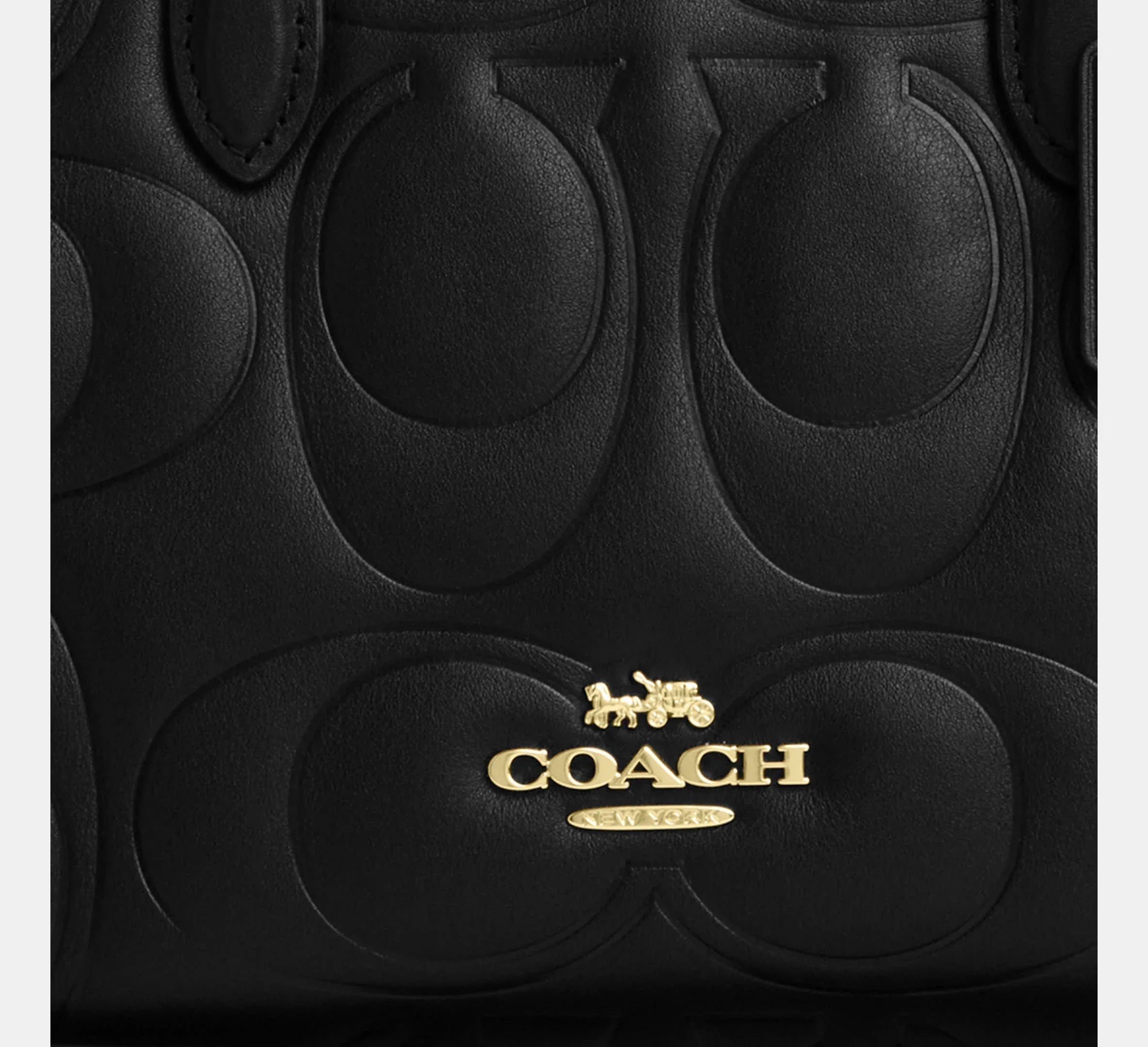 Coach Small Tote Bag In Signature Leather – Gold/Black - Sneaker Türkiye
