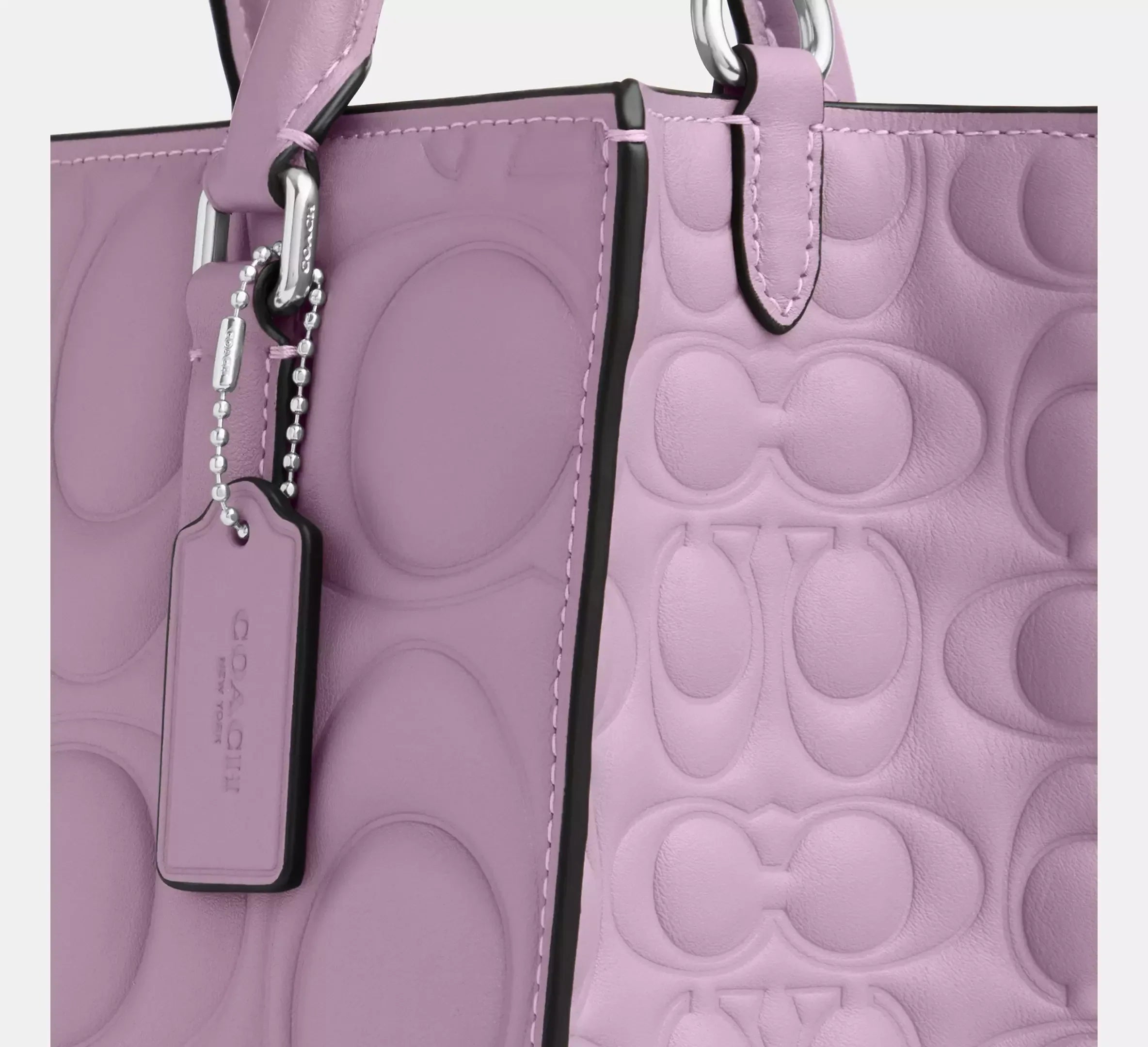 Coach Small Tote Bag In Signature Leather – Silver/Jasmine - Sneaker Türkiye