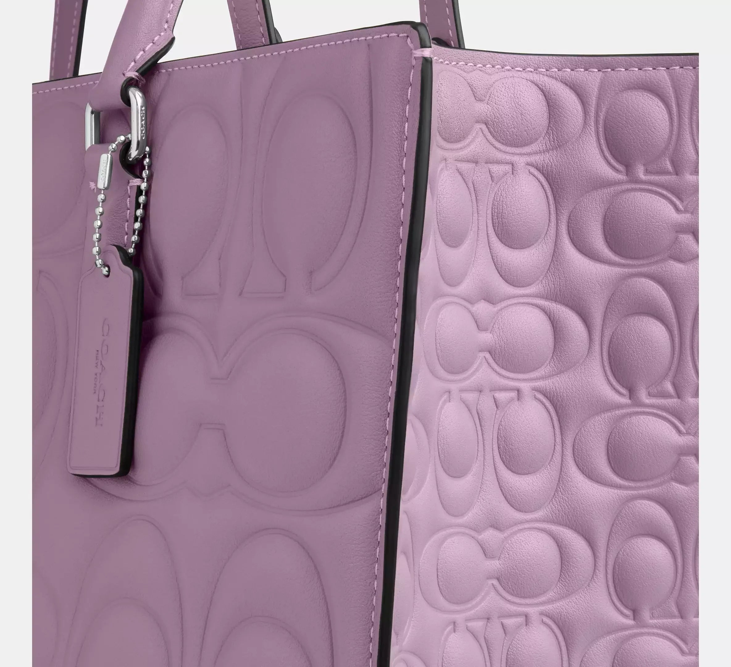 Coach Maggie Tote Bag In Signature Leather – Silver - Sneaker Türkiye