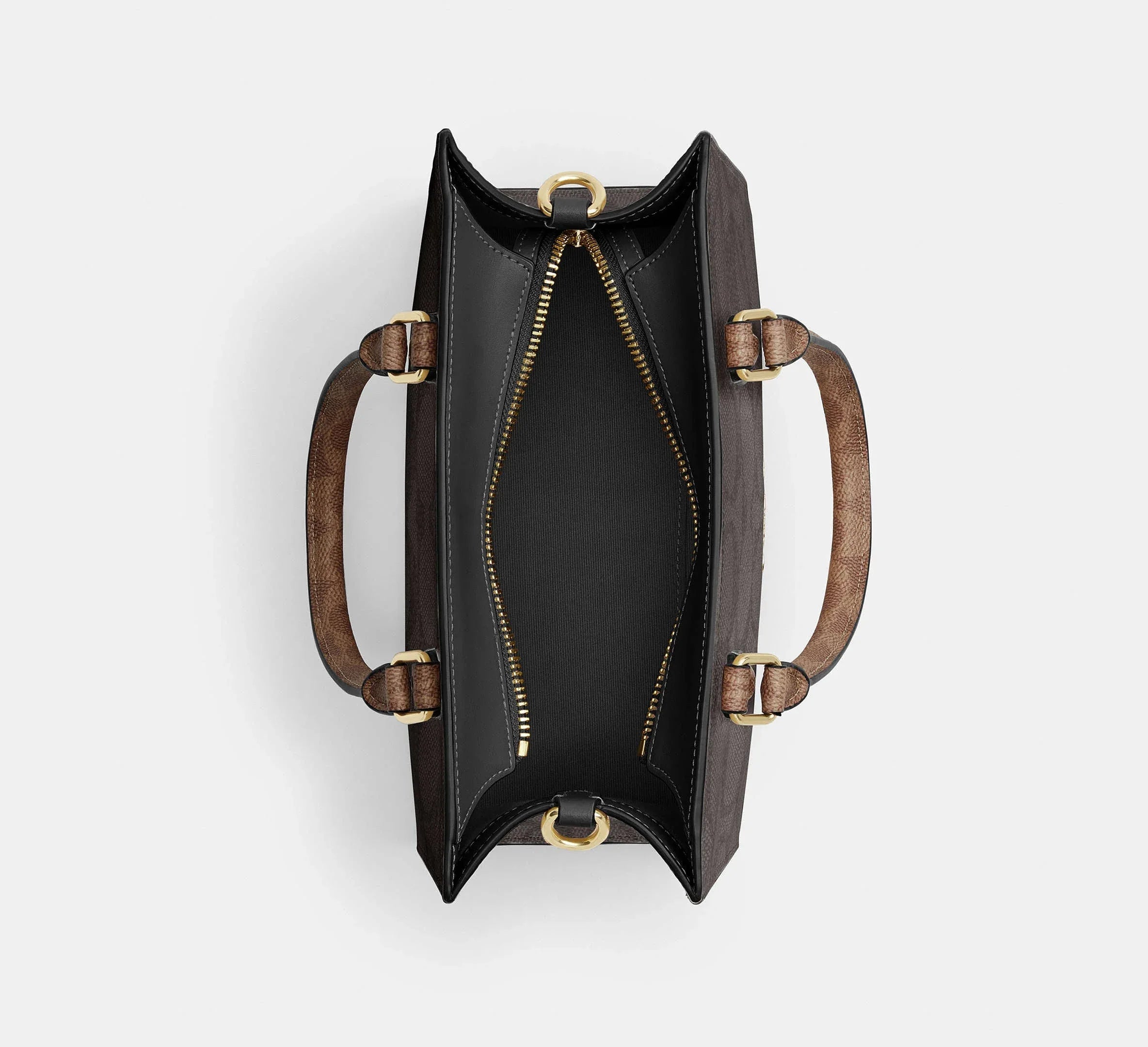 Coach Maggie Small Tote Bag In Blocked Signature – Gold/Walnut/Tan - Sneaker Türkiye