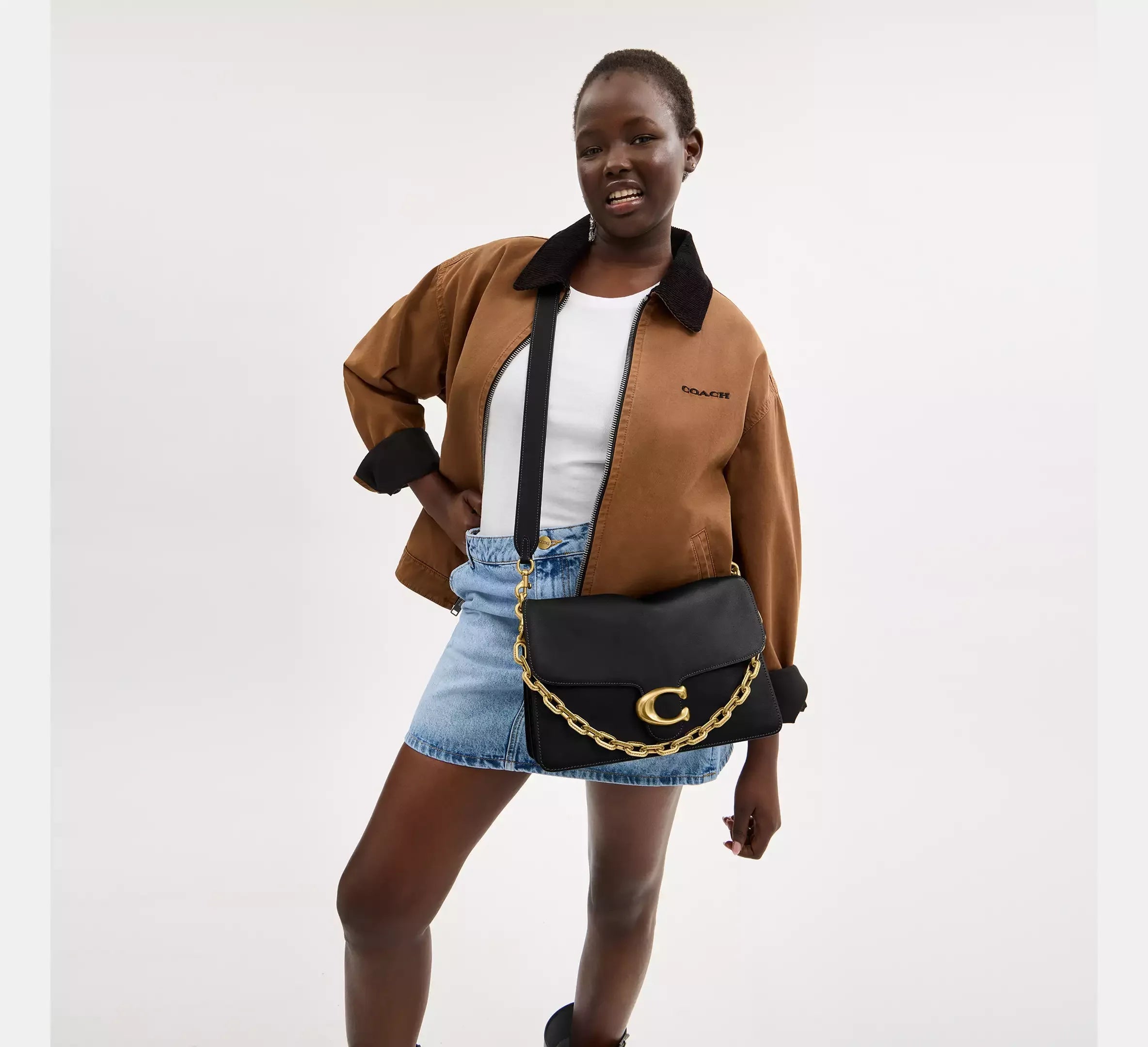 Coach Chain Tabby Shoulder Bag 30 – Brass/Black - Sneaker Türkiye