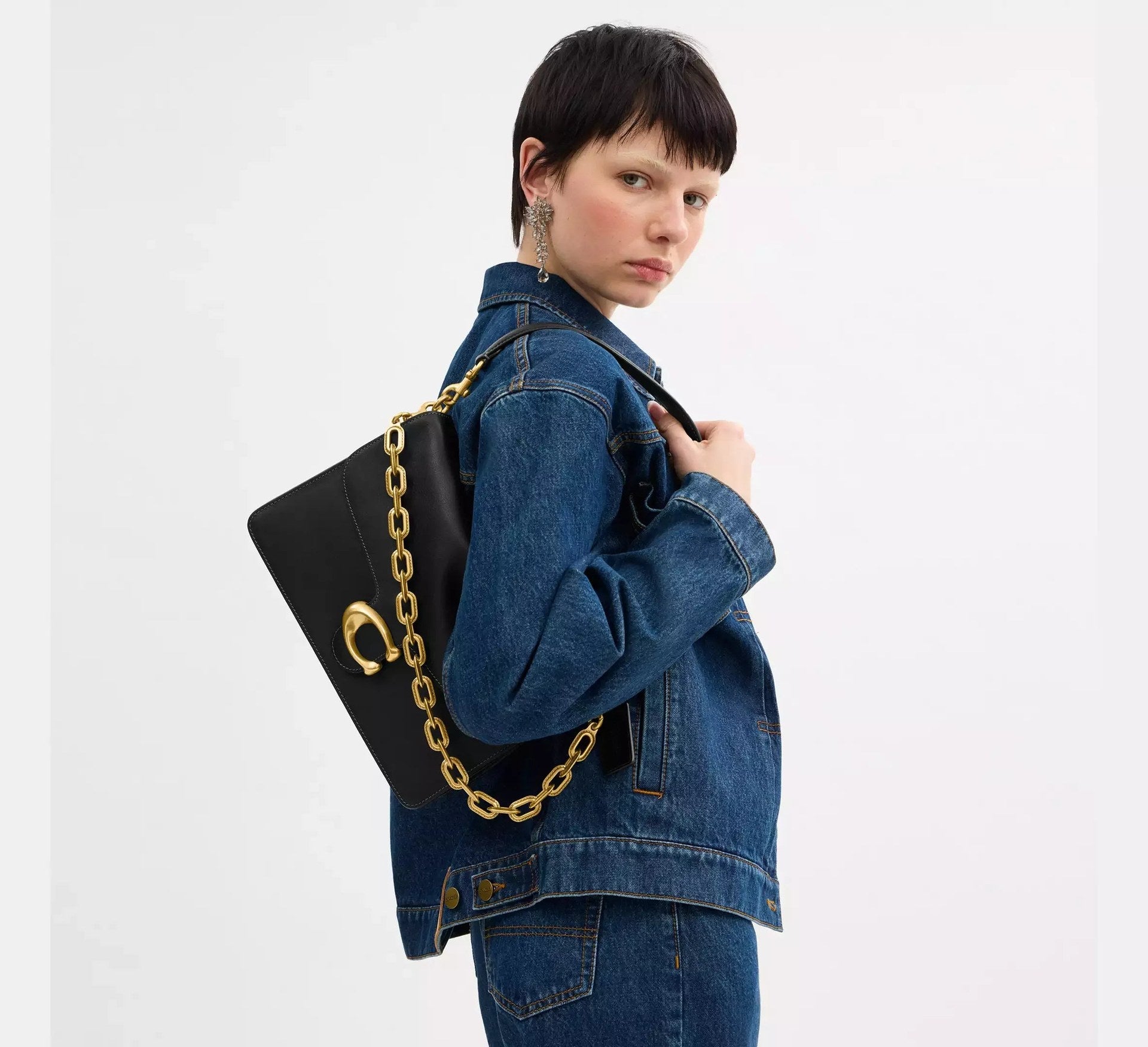 Coach Chain Tabby Shoulder Bag 30 – Brass/Black - Sneaker Türkiye