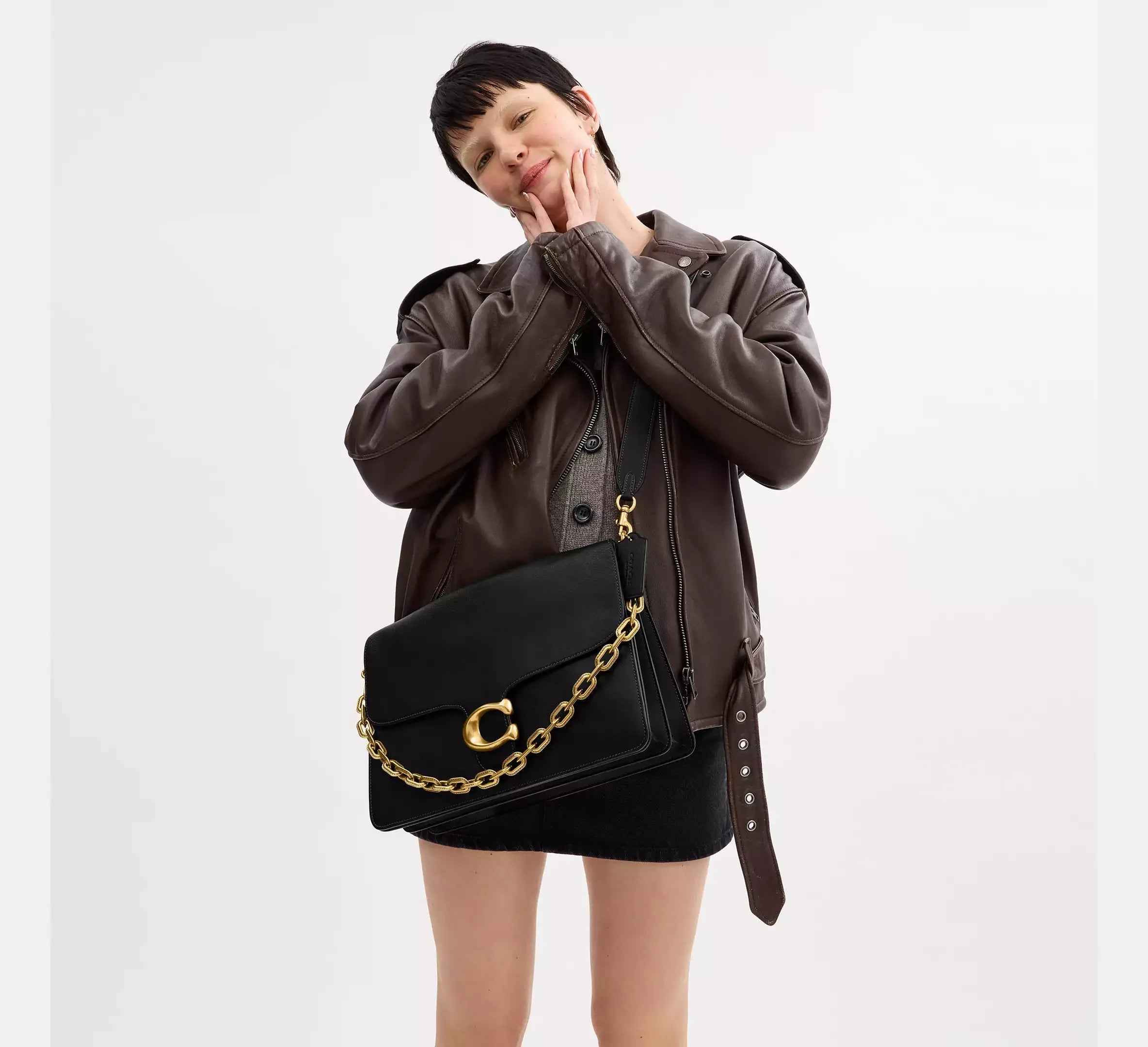 Coach Chain Tabby Shoulder Bag 35 – Brass/Black - Sneaker Türkiye
