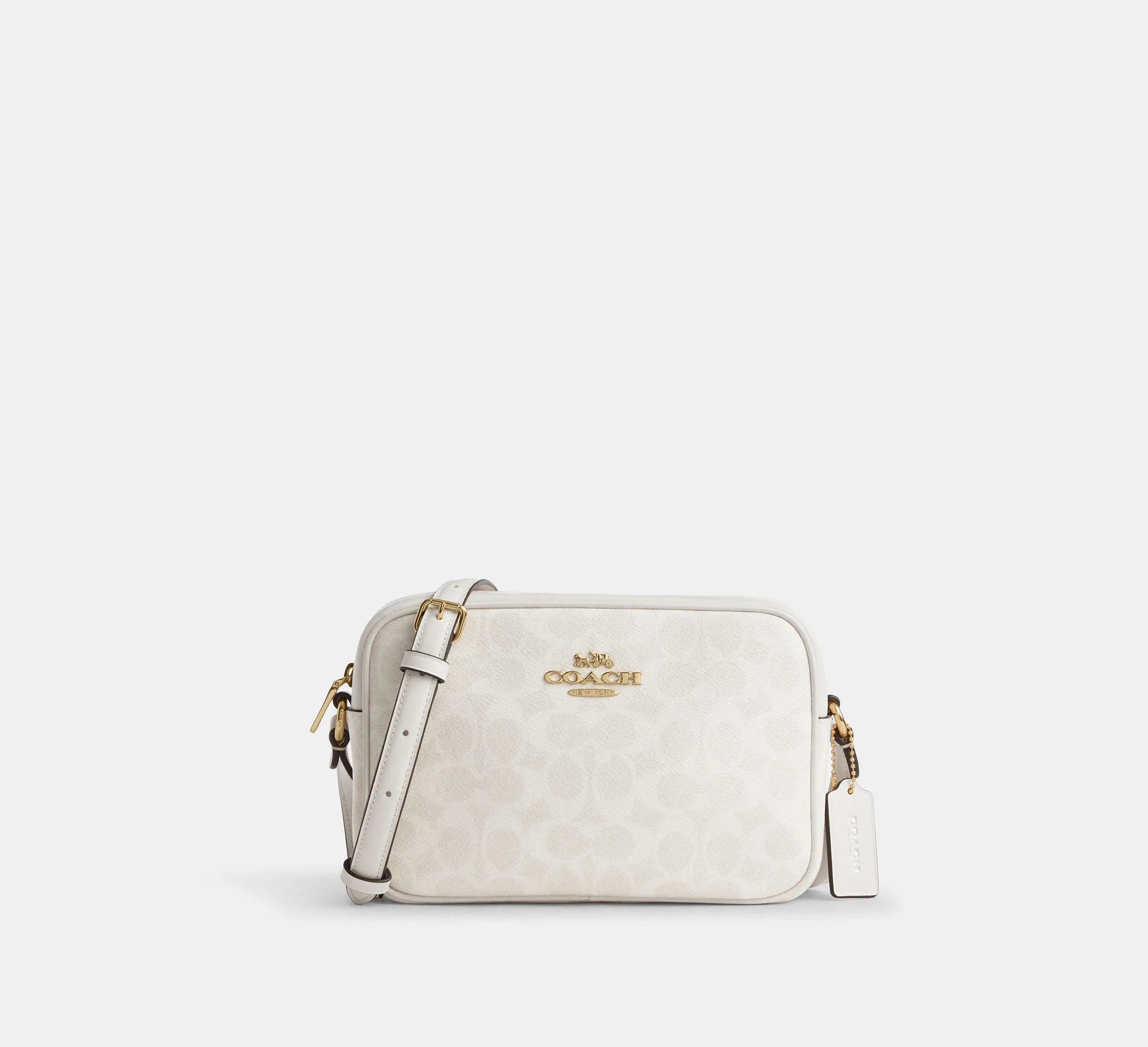 Coach Jamie Camera Bag In Signature – Gold/White/Chalk - Sneaker Türkiye