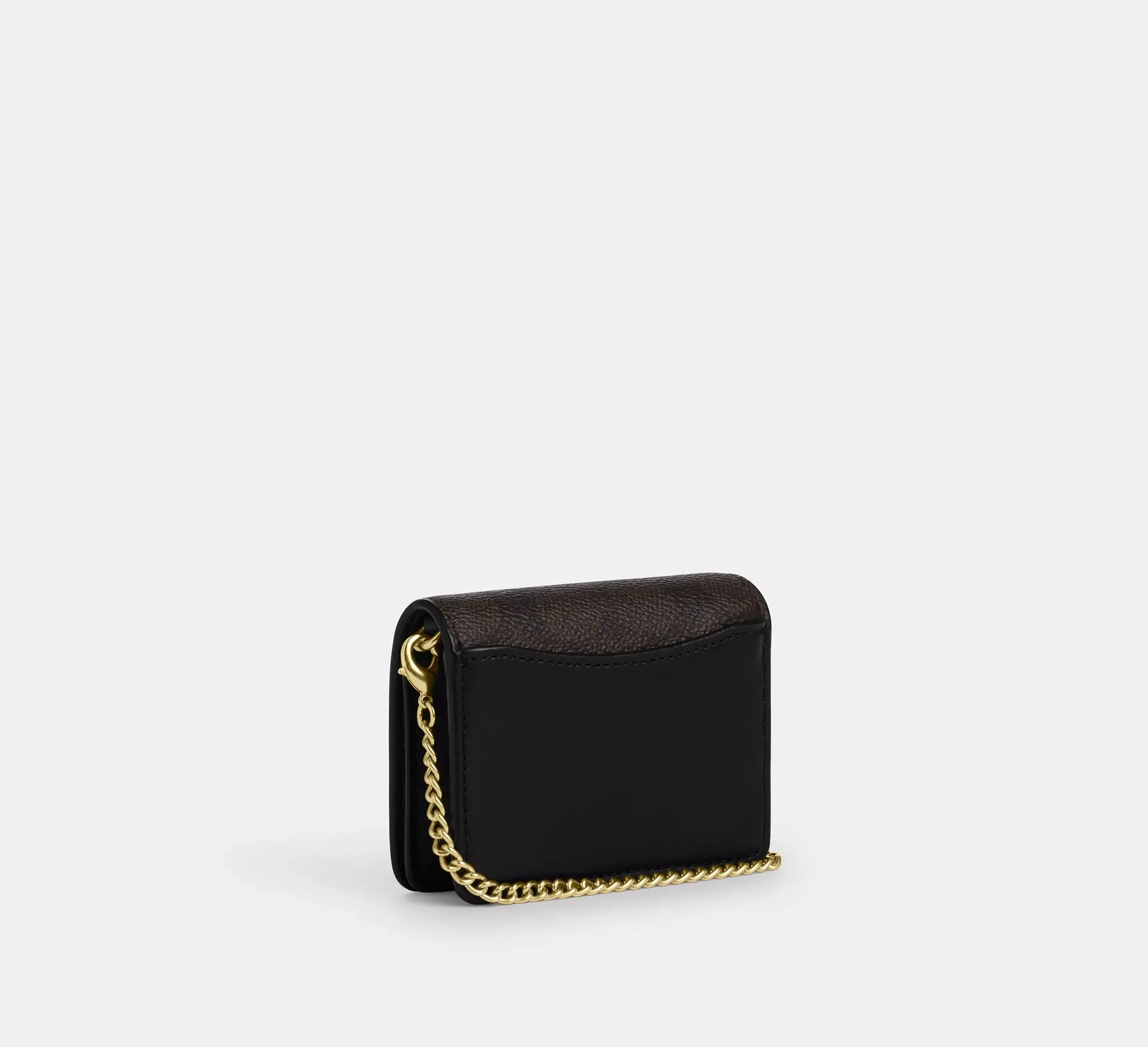 Coach Mini Wallet On A Chain In Signature – Gold/Walnut/Black - Sneaker Türkiye