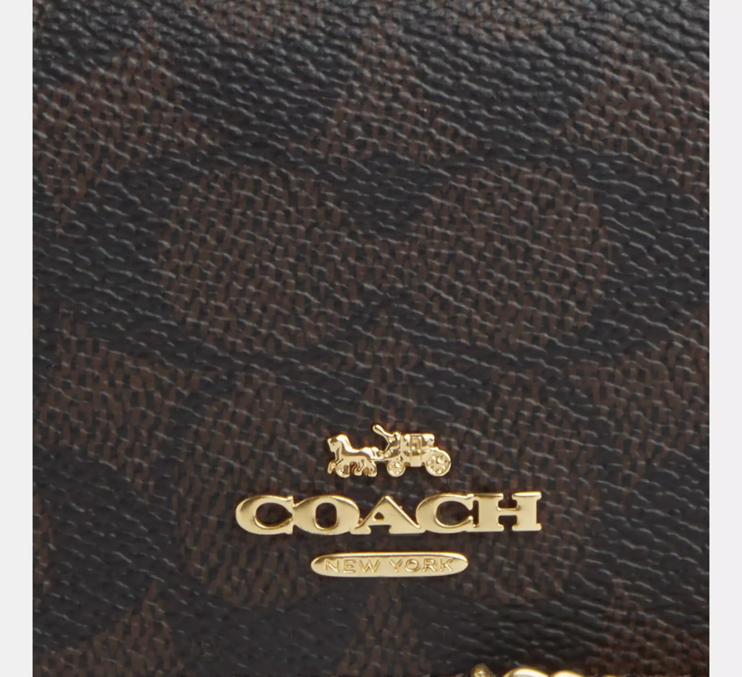 Coach Mini Wallet On A Chain In Signature – Gold/Walnut/Black - Sneaker Türkiye