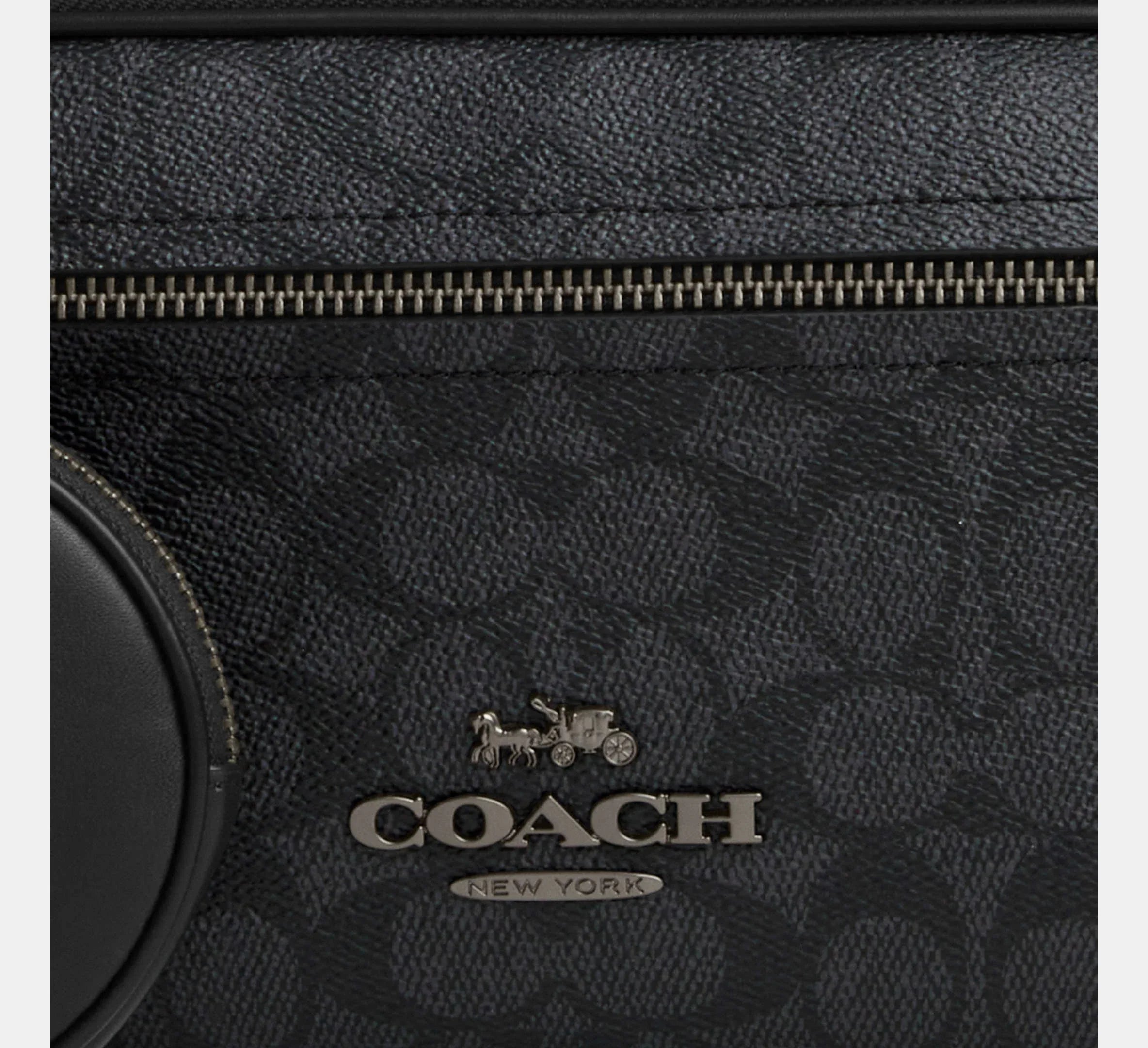 Coach Elias Belt Bag In Signature-Gunmetal/Charcoal/Black - Sneaker Türkiye