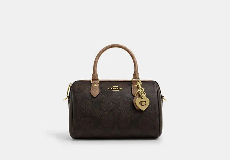 Coach Hearts Key Ring In Signature – Gold/Tan/Brown - Sneaker Türkiye