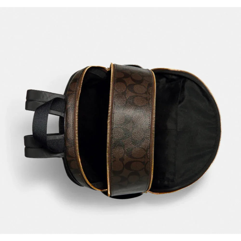 Coach Large Court Backpack In Signature Gold/Walnut/Black - Sneaker Türkiye
