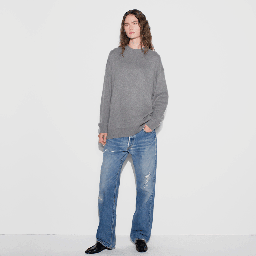 SKIMS CASHMERE OVERBedenD SWEATER | DARK HEATHER GREY - Sneaker Türkiye