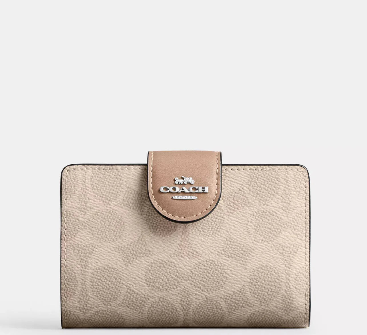 Coach Medium Corner Zip Wallet In Signature – Silver - Sneaker Türkiye