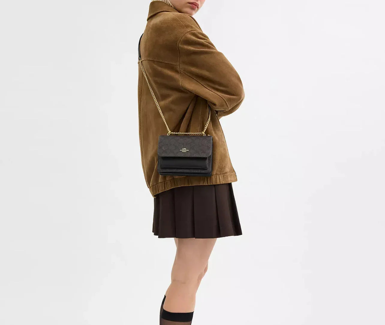 Coach Mini Klare Crossbody Bag In Signature – Gold/Walnut/Black - Sneaker Türkiye