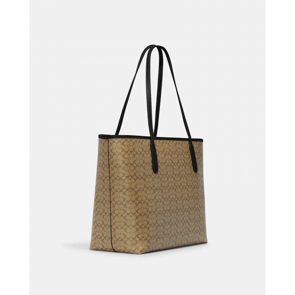 Coach City Tote Bag In Signature Gold/Khaki/Black - Sneaker Türkiye