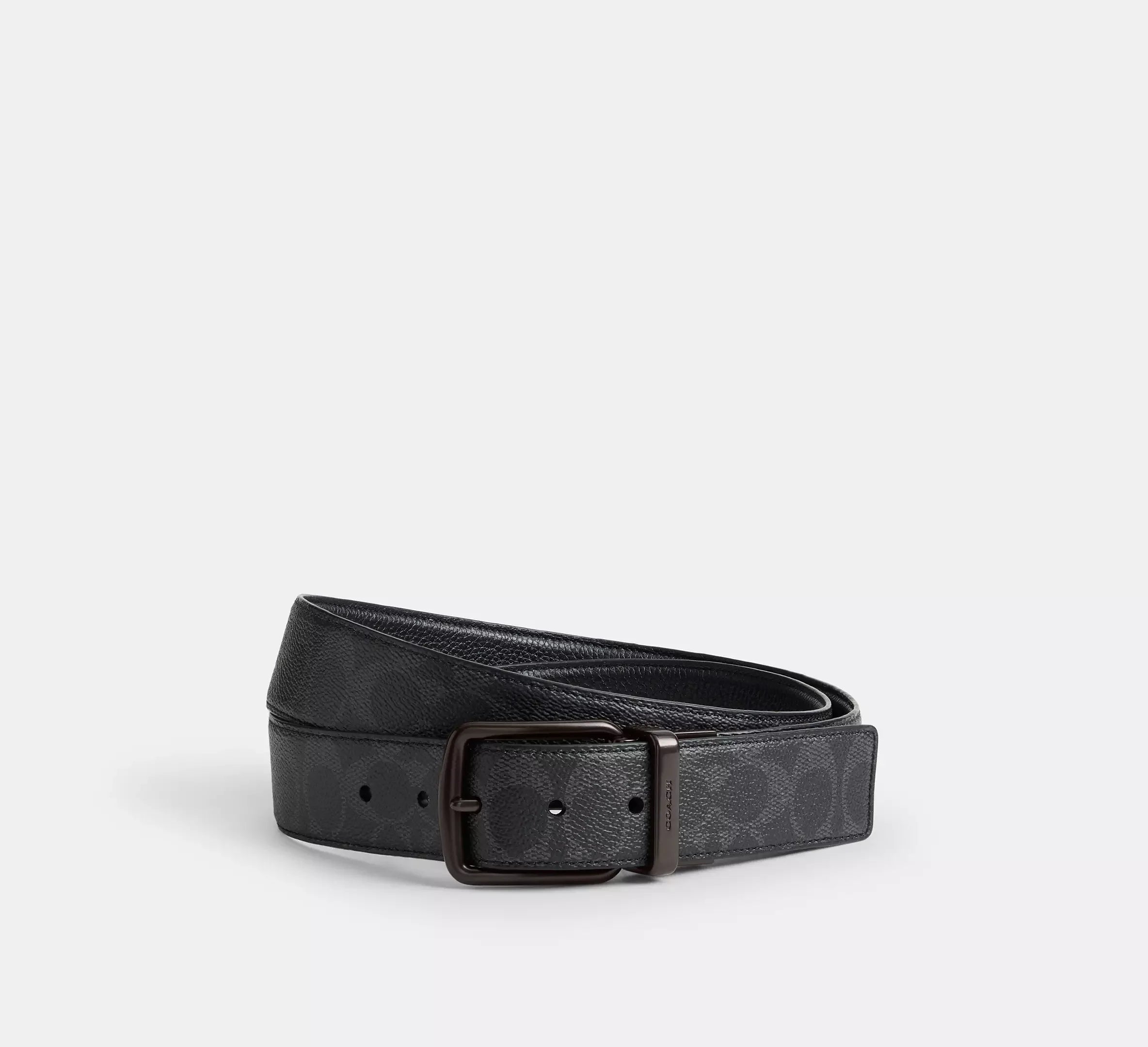 Coach Harness Buckle Cut-To-Size Reversible Belt, 38 Mm – Black Signature/Black - Sneaker Türkiye