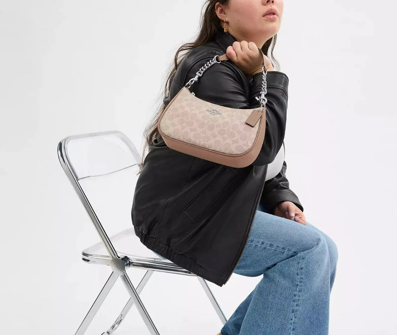 Coach Teri Shoulder Bag In Signature – Silver - Sneaker Türkiye