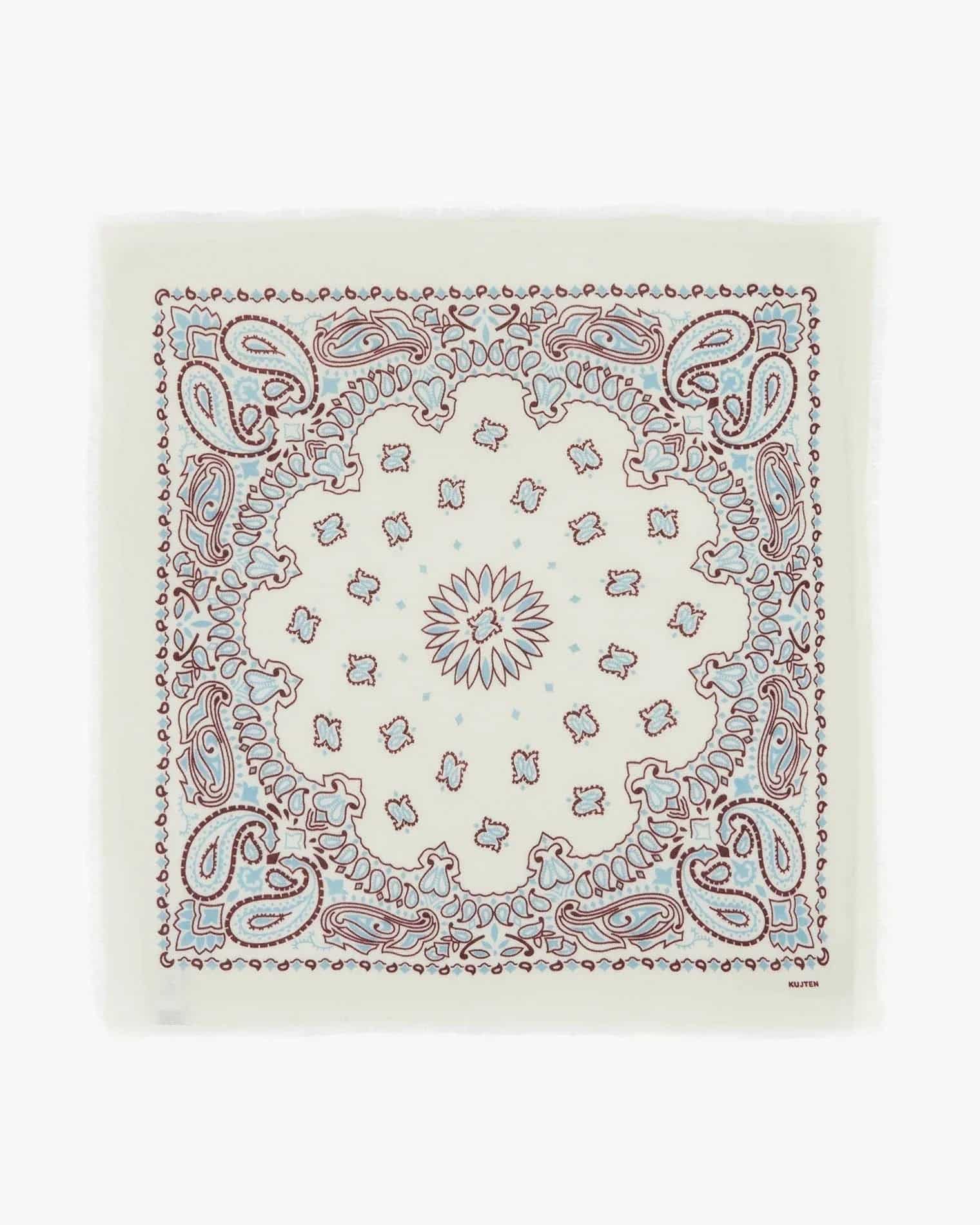 KUJTEN Large Bandana Hachiko Bico White, Burgundy Sienna – Bandana - Sneaker Türkiye