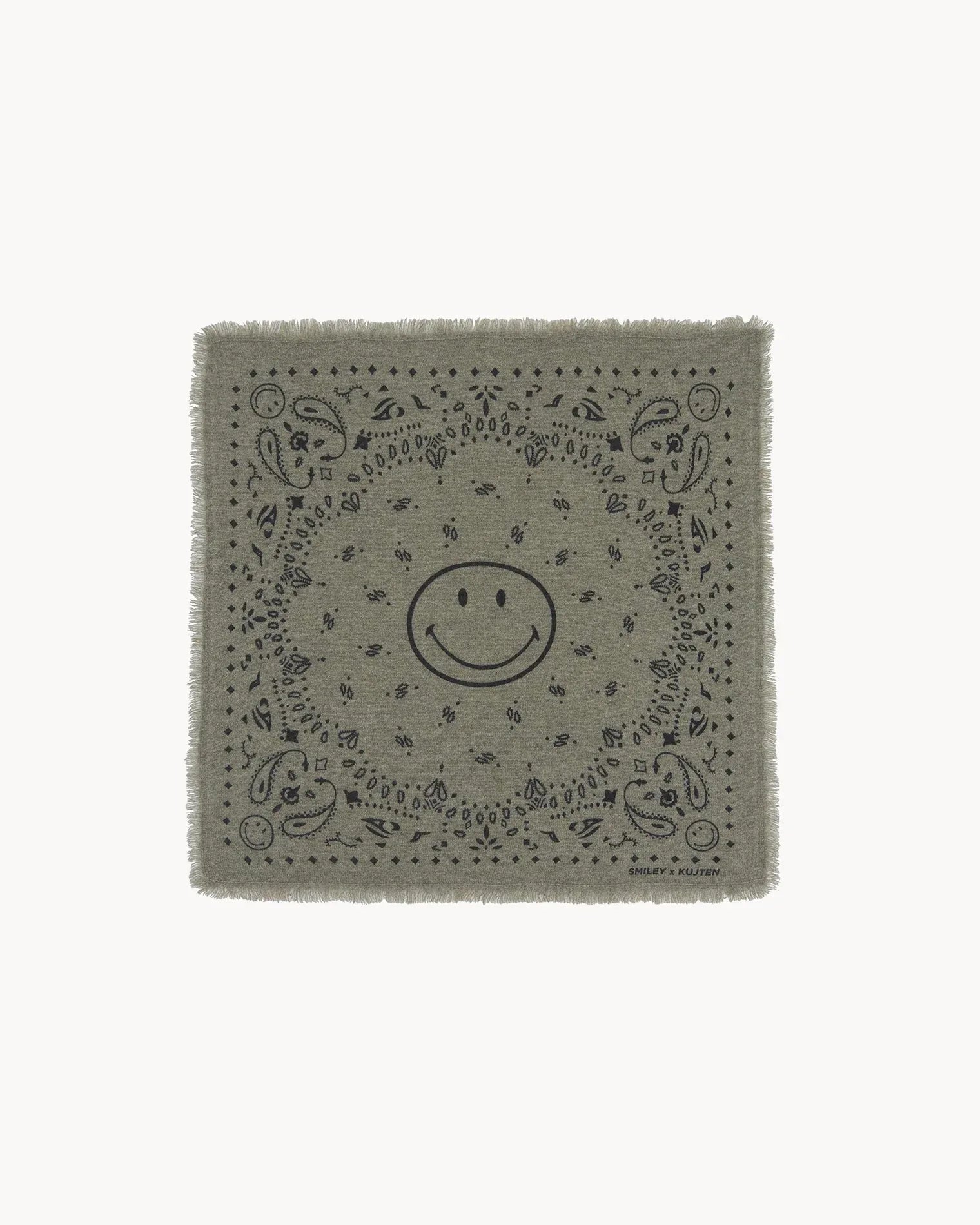 KUJTEN Small Bandana Hachi Smiley Marl Khaki – Bandana - Sneaker Türkiye
