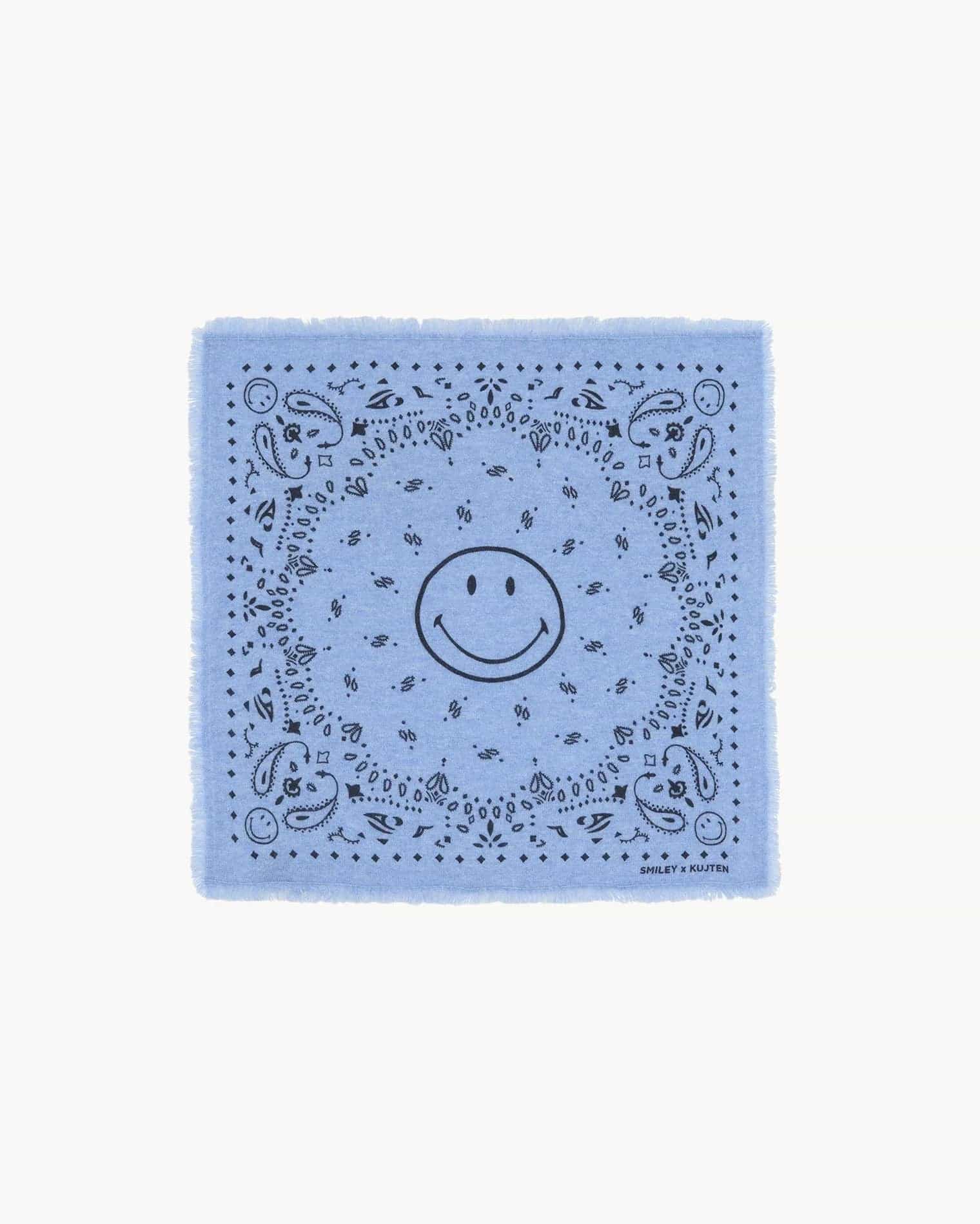 KUJTEN Small Bandana Hachi Smiley Blue Jeans – Bandana - Sneaker Türkiye