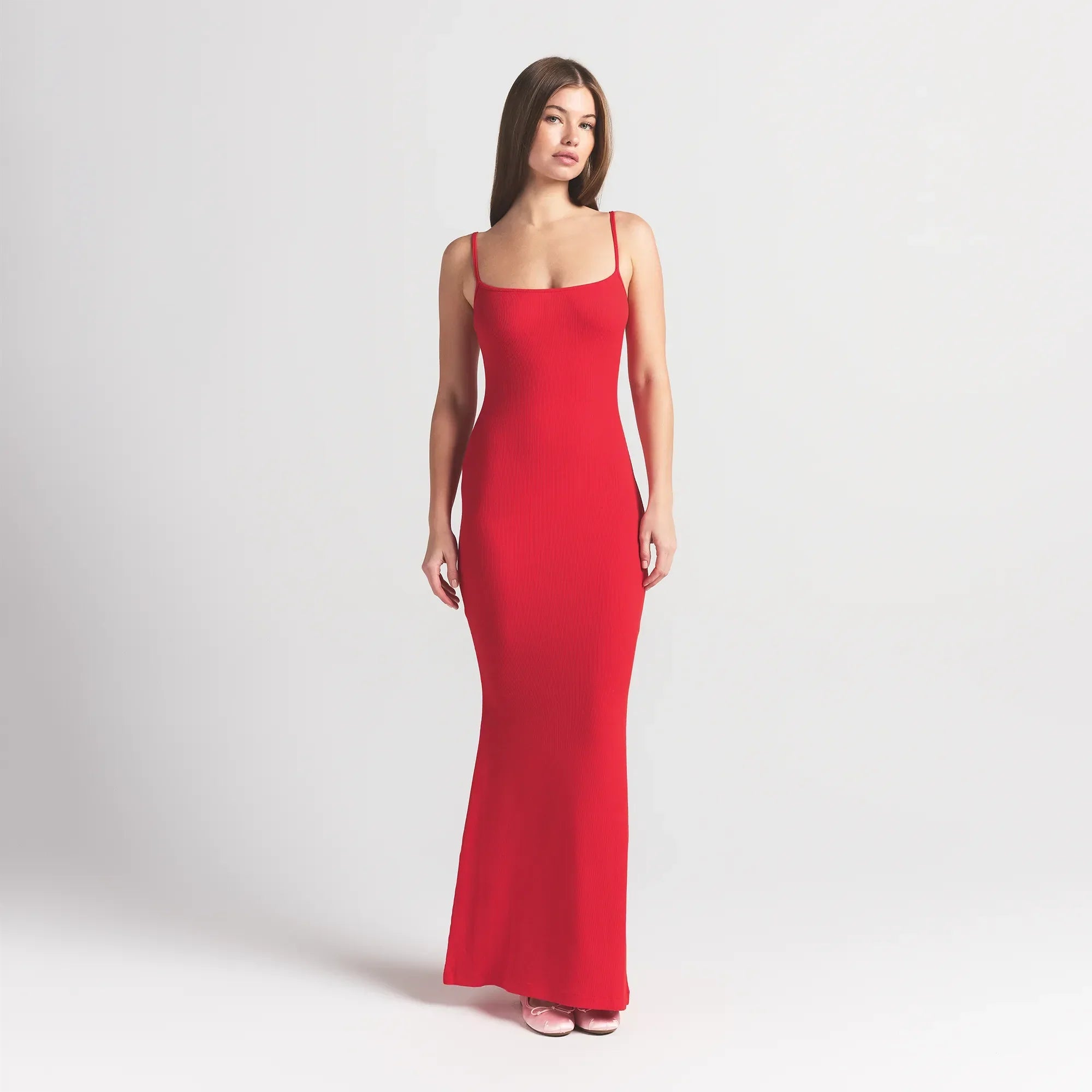 SKIMS SOFT LOUNGE LONG SLIP DRESS | CHERRY - Sneaker Türkiye