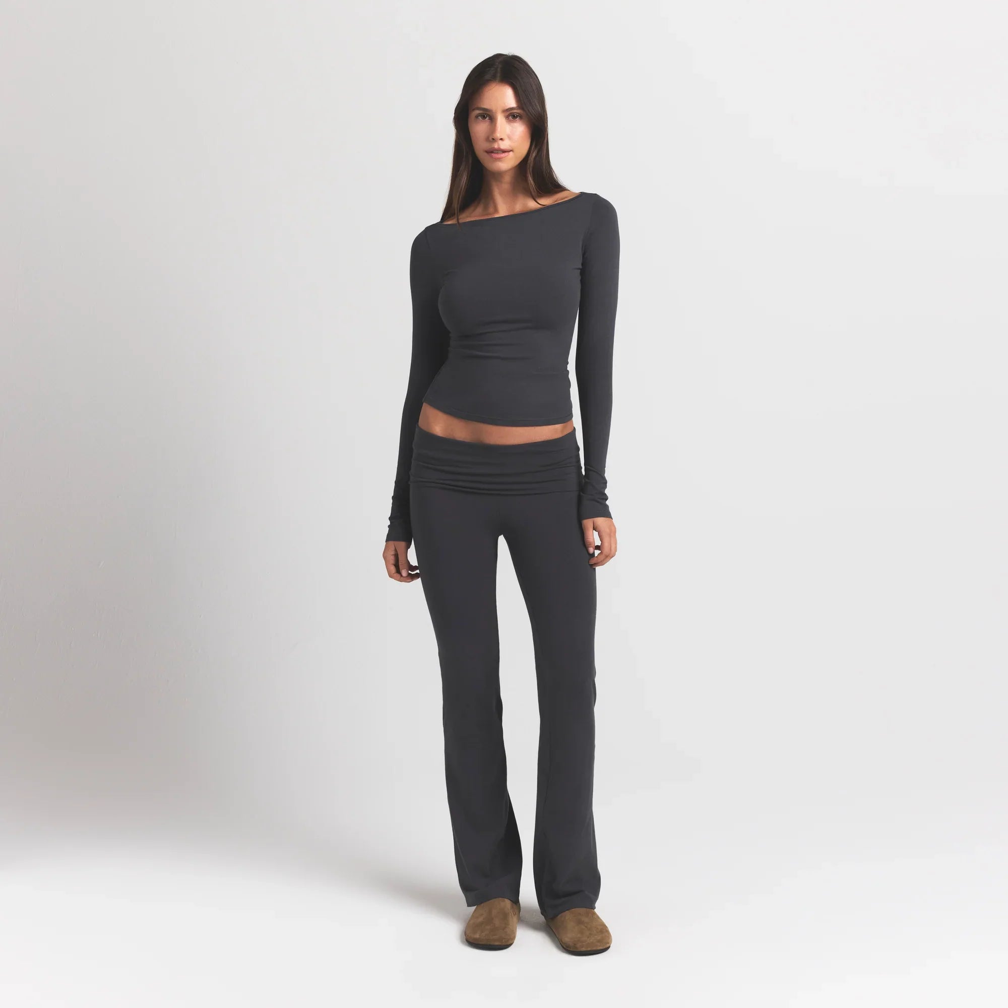SKIMS COTTON JERSEY FOLDOVER PANT | ASH - Sneaker Türkiye