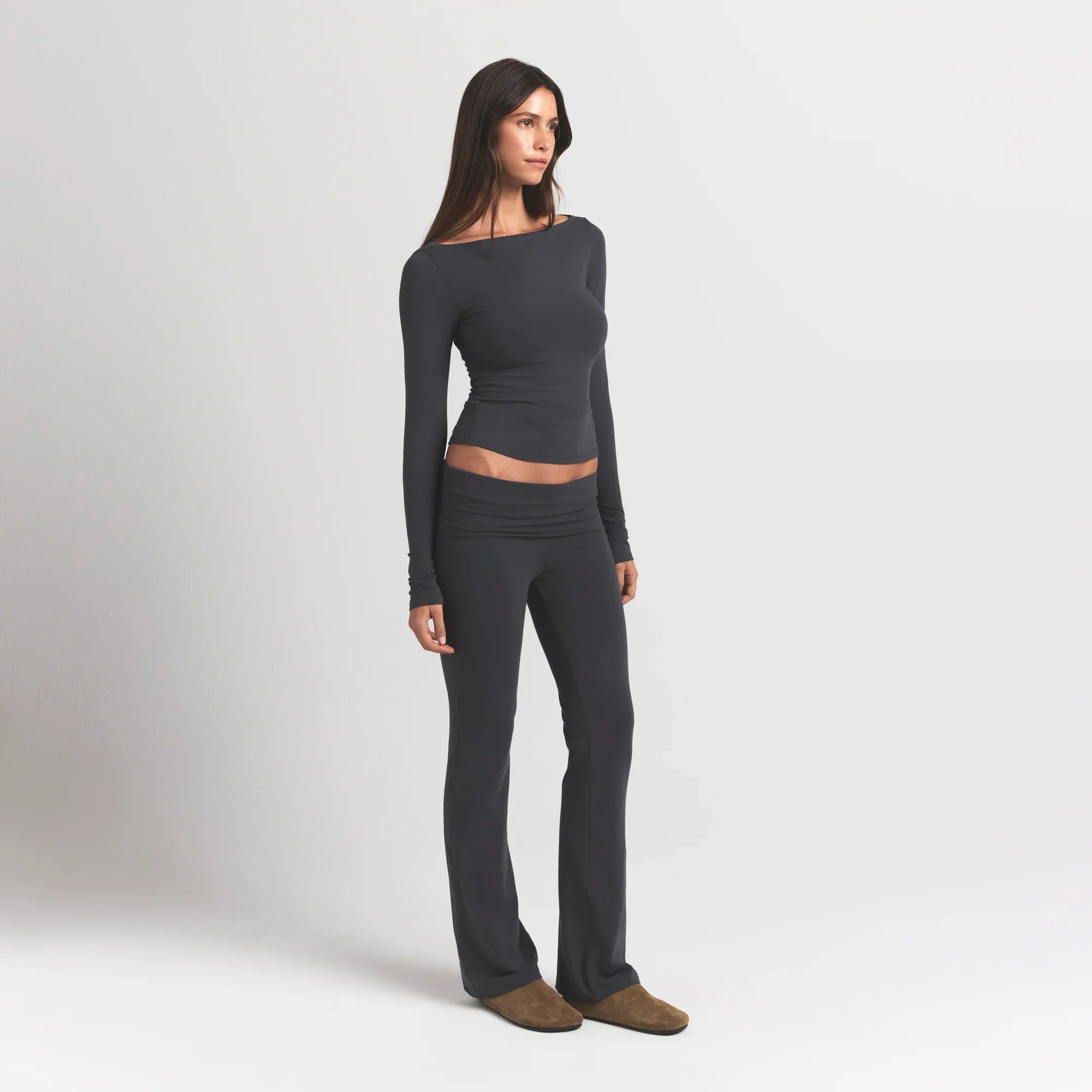 SKIMS COTTON JERSEY FOLDOVER PANT | ASH - Sneaker Türkiye