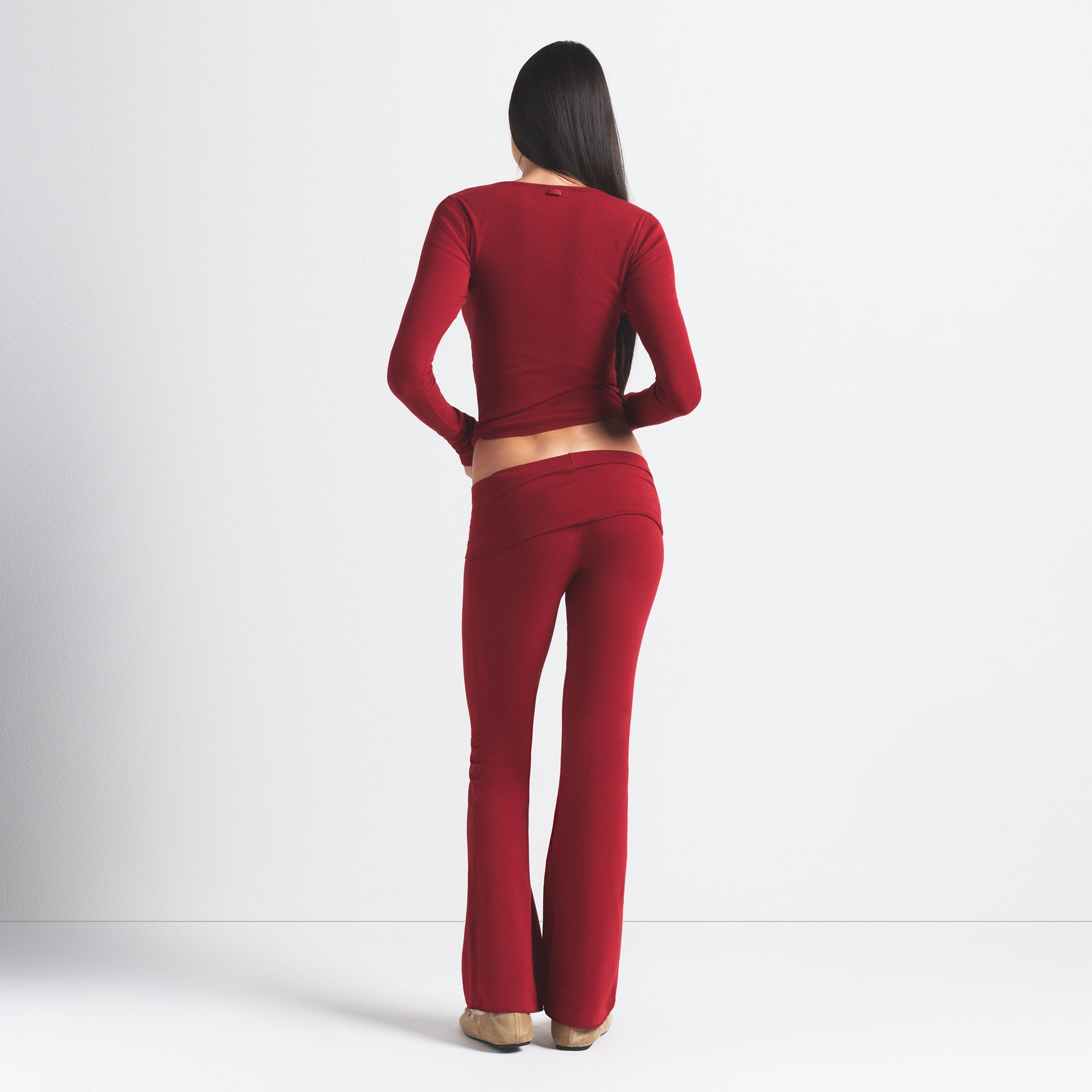 SKIMS COTTON JERSEY FOLDOVER PANT | BRICK - Sneaker Türkiye