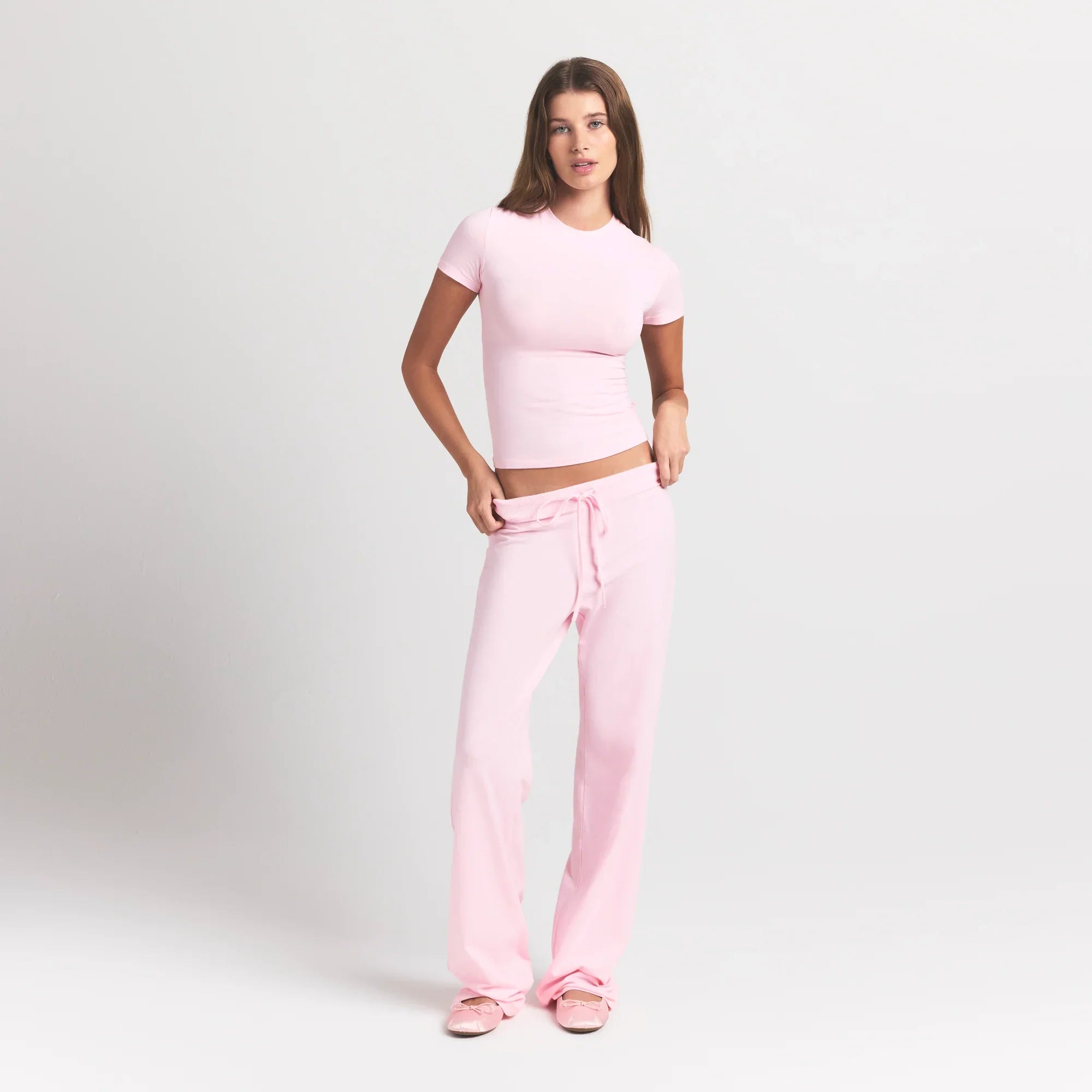 SKIMS COTTON JERSEY STRAIGHT LEG PANT | CHERRY BLOSSOM - Sneaker Türkiye