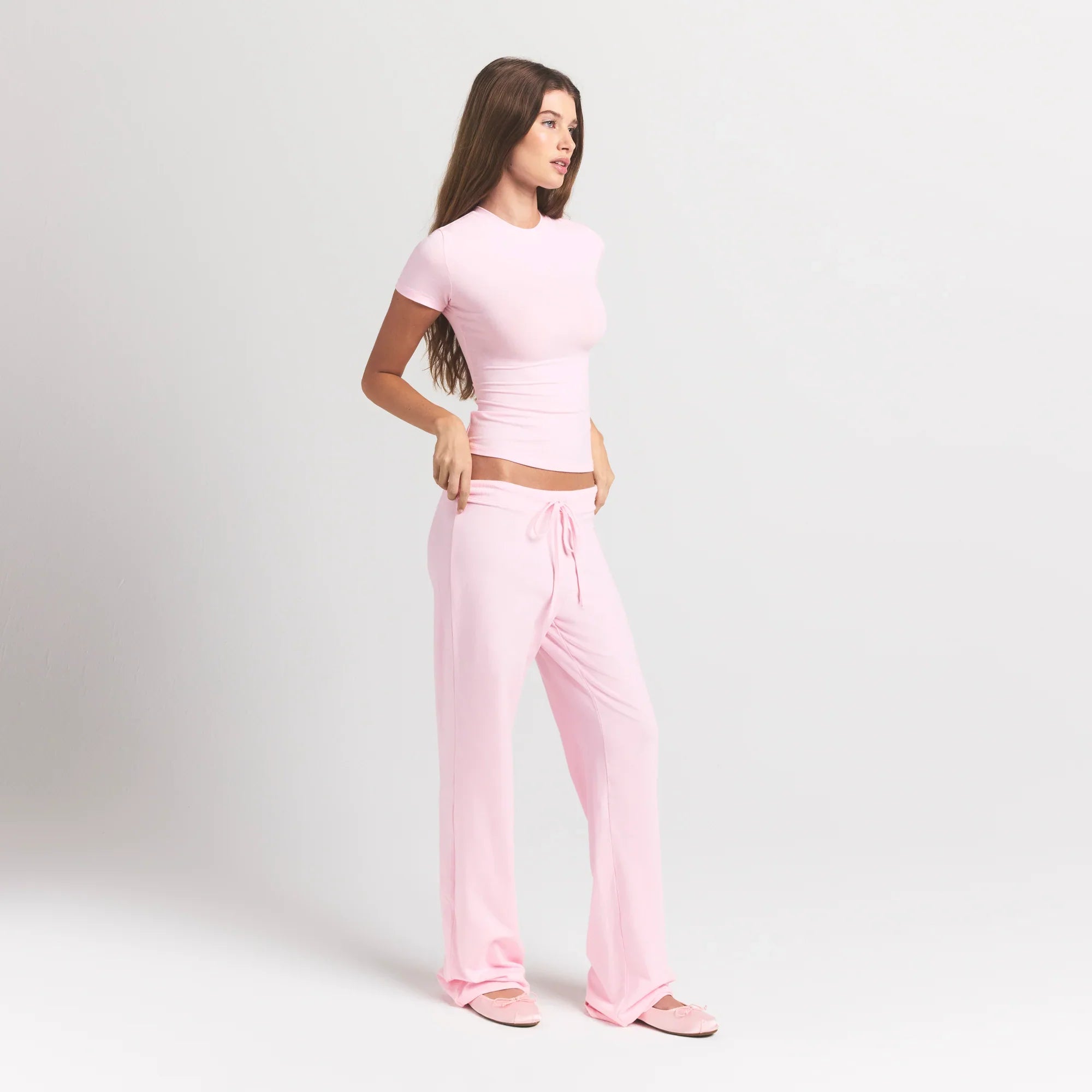 SKIMS COTTON JERSEY STRAIGHT LEG PANT | CHERRY BLOSSOM - Sneaker Türkiye