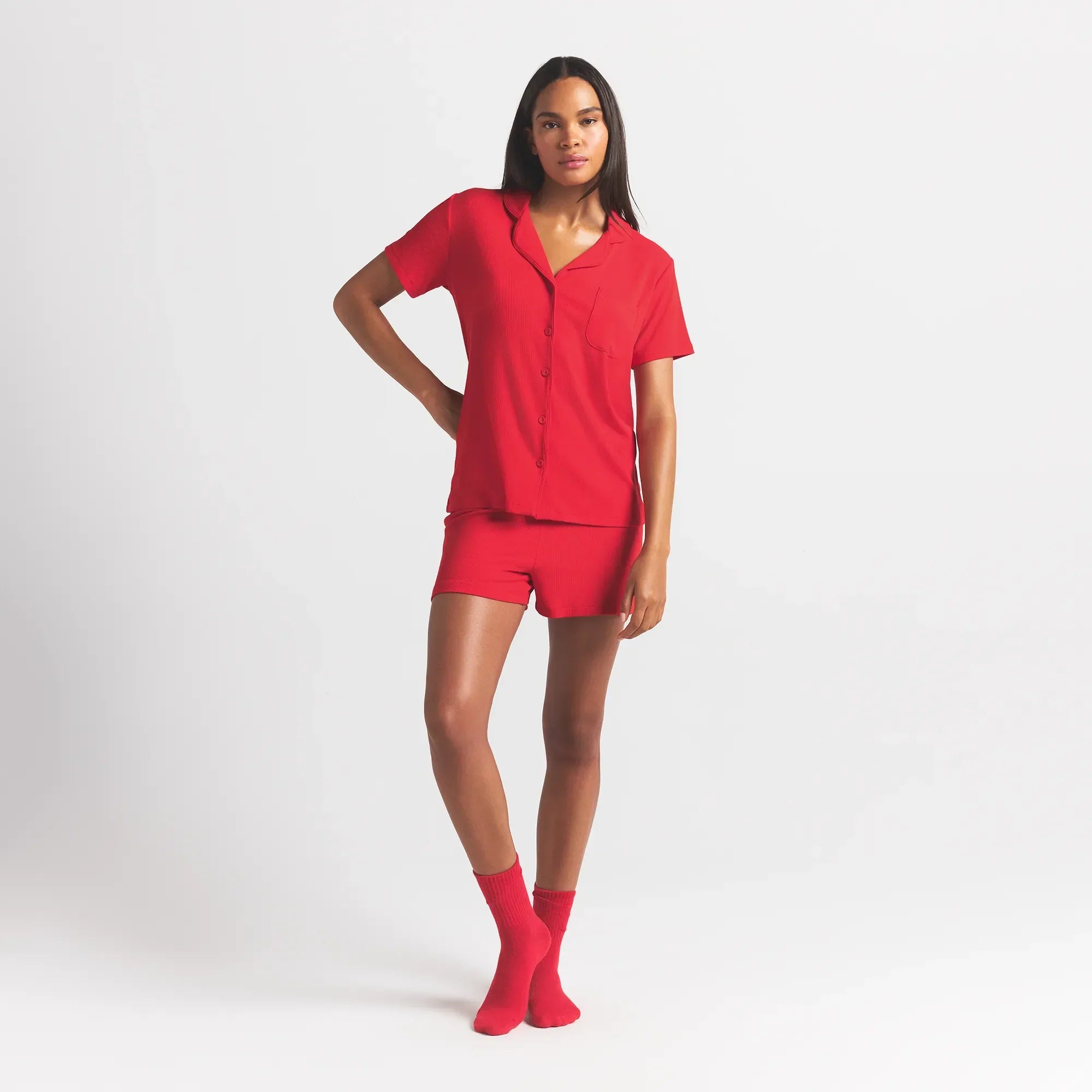 SKIMS SOFT LOUNGE SHORT SLEEP SET | CHERRY - Sneaker Türkiye