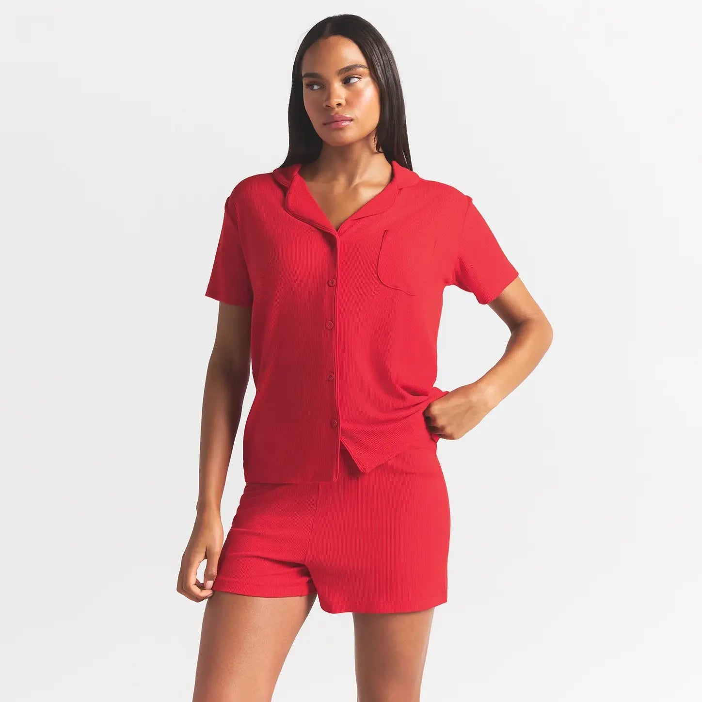 SKIMS SOFT LOUNGE SHORT SLEEP SET | CHERRY - Sneaker Türkiye
