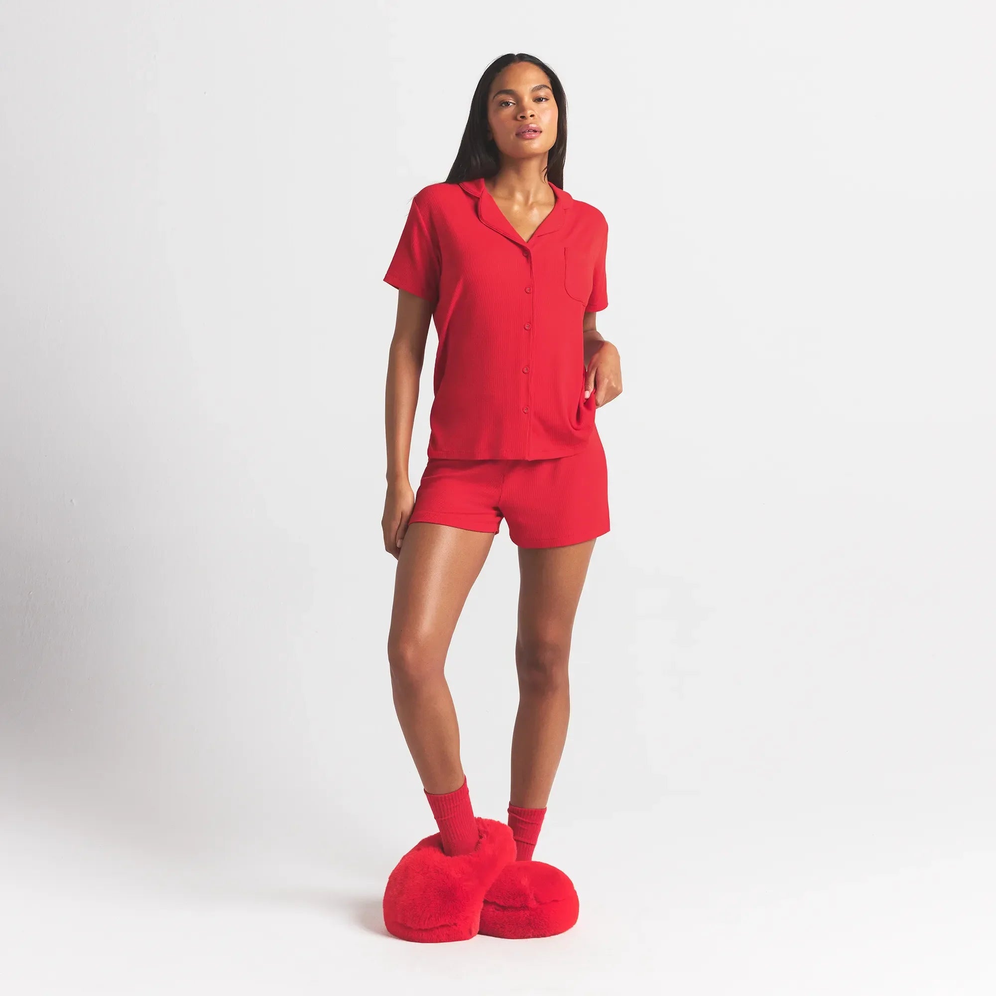 SKIMS SOFT LOUNGE SHORT SLEEP SET | CHERRY - Sneaker Türkiye