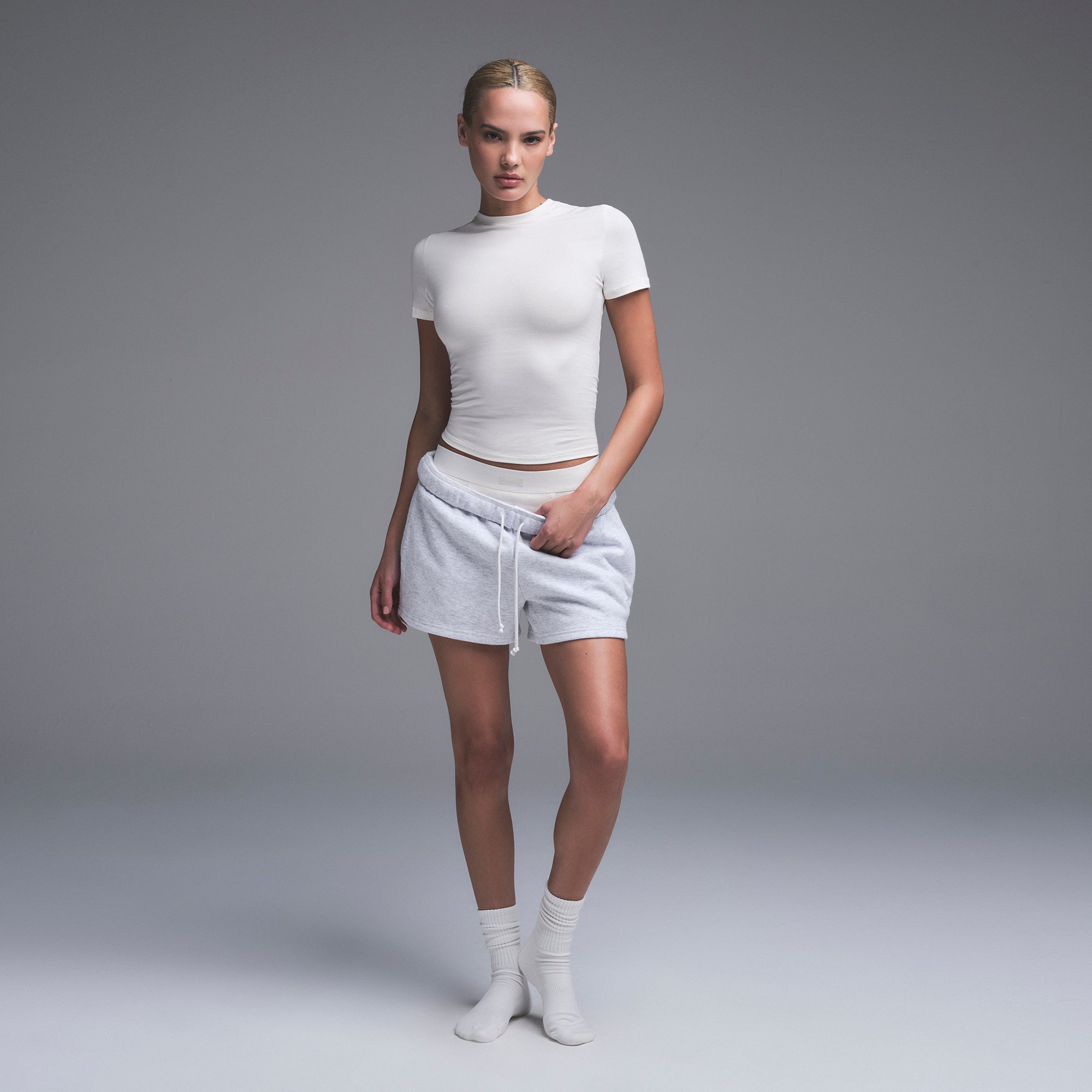 SKIMS COTTON JERSEY T-SHIRT | MARBLE - Sneaker Türkiye