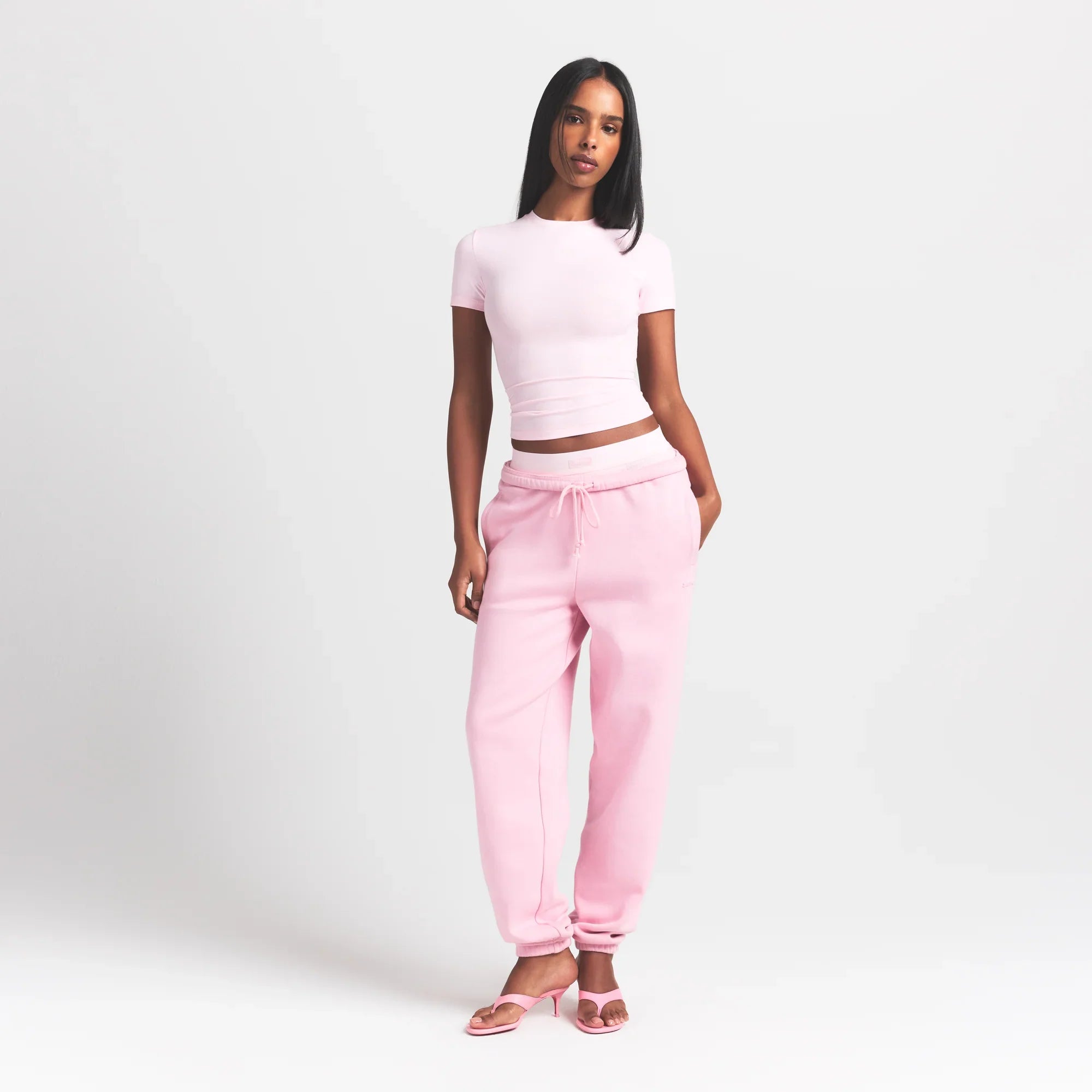 SKIMS COTTON RIB T-SHIRT | CHERRY BLOSSOM - Sneaker Türkiye
