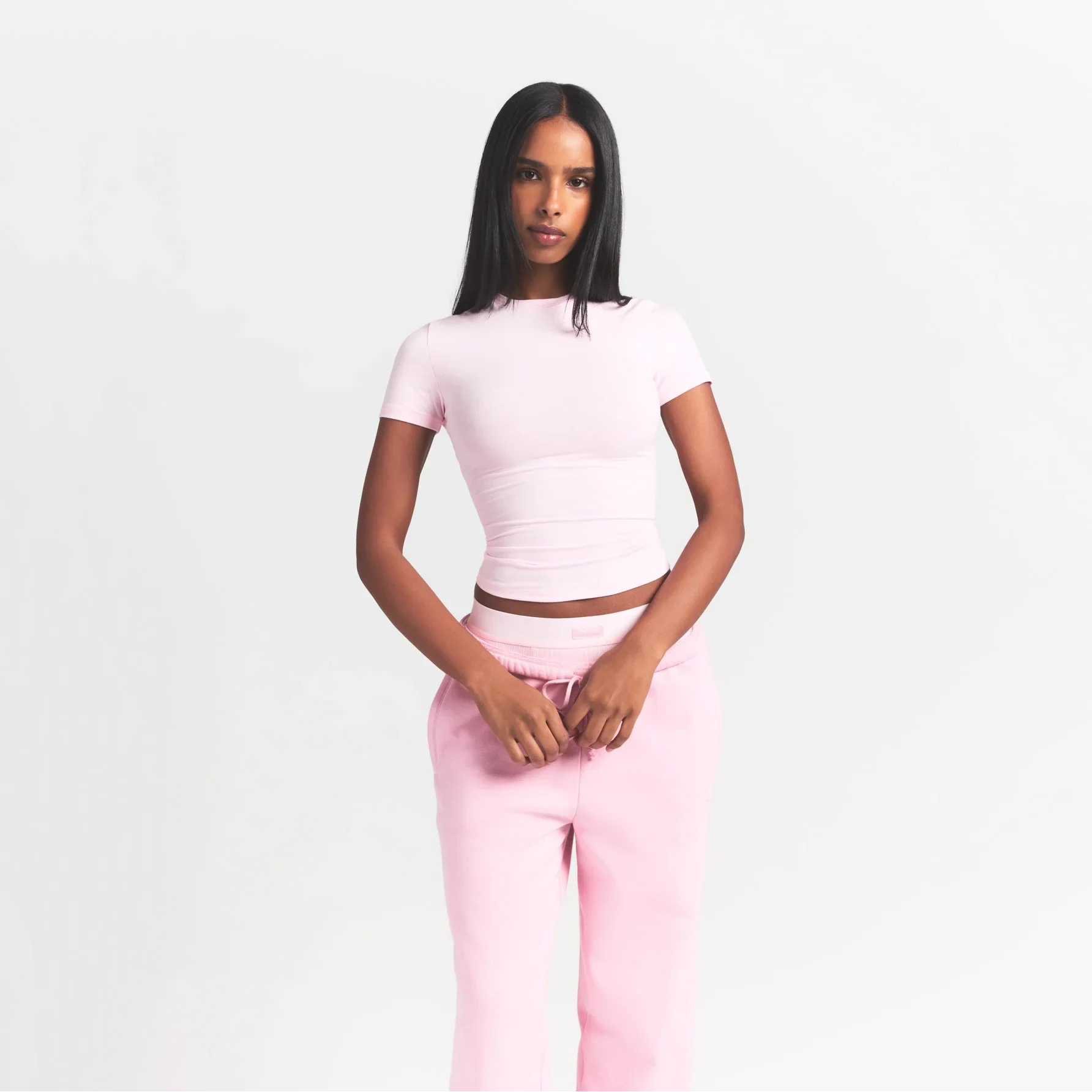 SKIMS COTTON RIB T-SHIRT | CHERRY BLOSSOM - Sneaker Türkiye