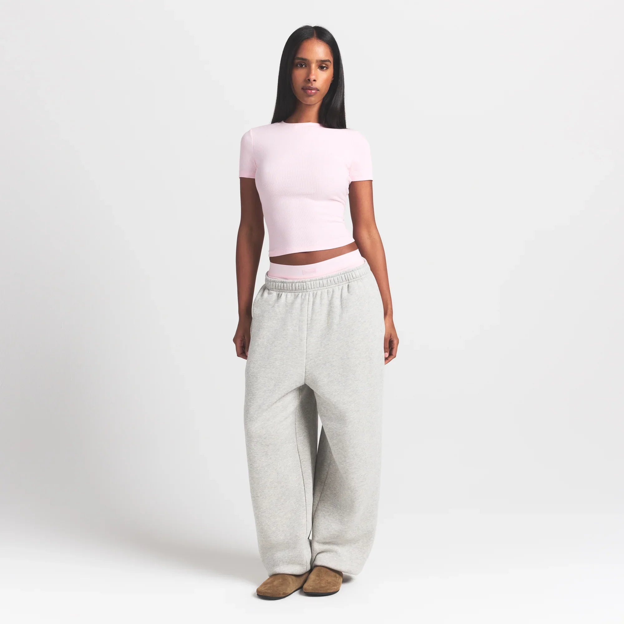 SKIMS COTTON RIB T-SHIRT | CHERRY BLOSSOM - Sneaker Türkiye