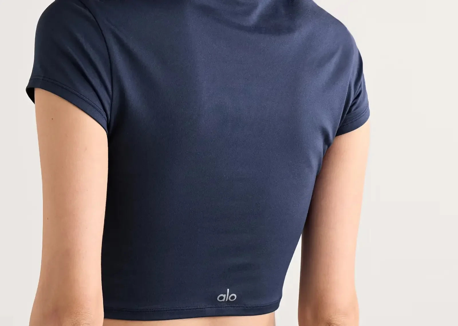 Alo Yoga Finesse Cropped Alosoft Jersey Top Navy - Sneaker Türkiye