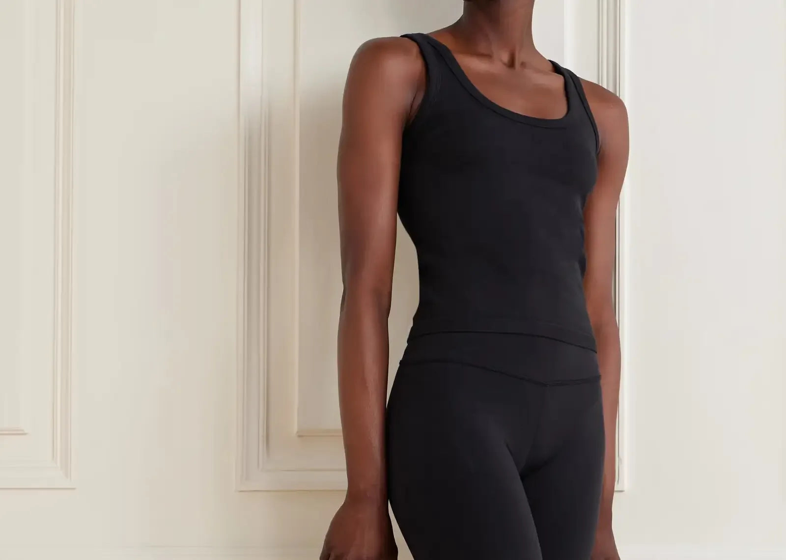 Alo Yoga Seamless Cotton-Blend Tank Top Black - Sneaker Türkiye