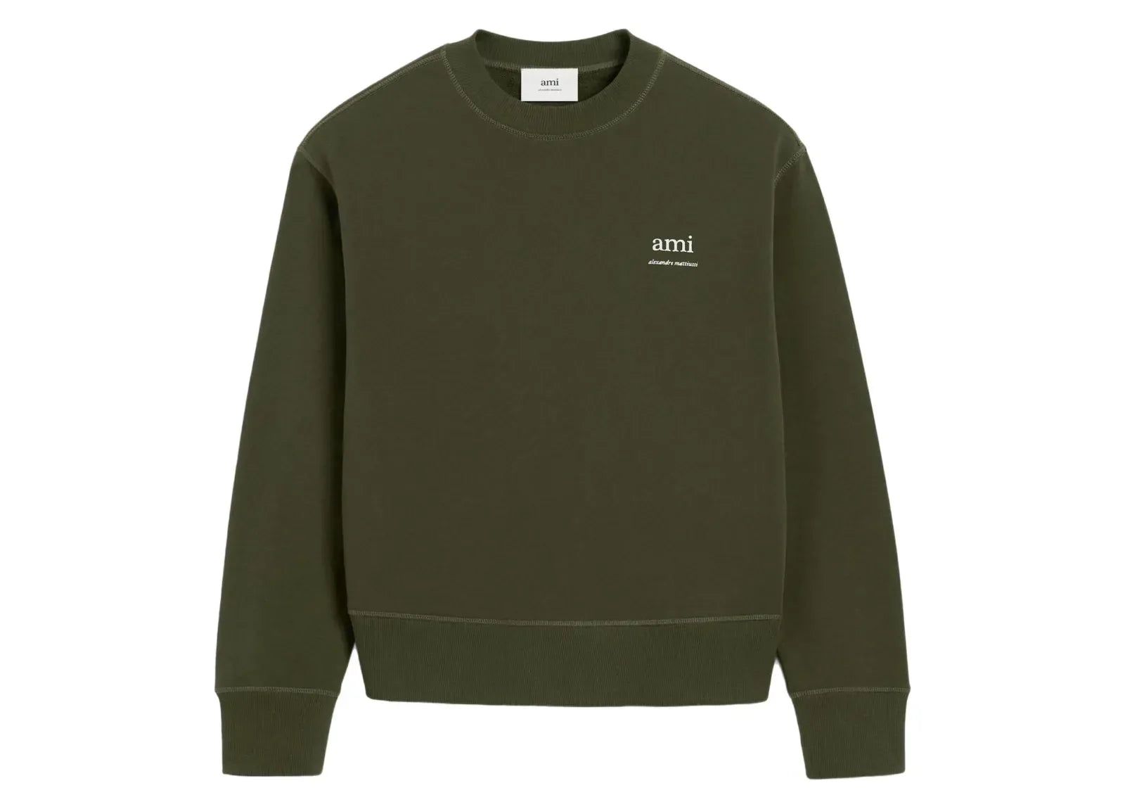 Ami Paris Ami Alexandre Mattiussi Print Sweatshirt Olive Green - Sneaker Türkiye