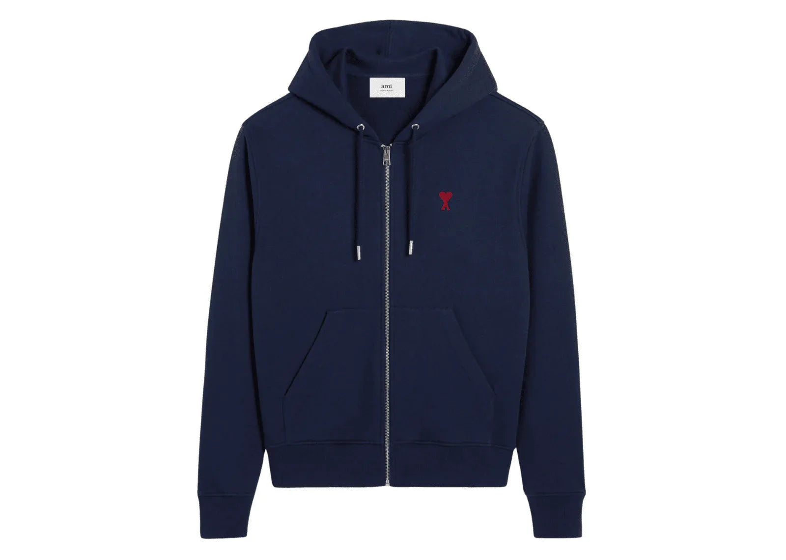 Ami Paris Ami De Coeur Cotton Zipped Hoodie Navy - Sneaker Türkiye