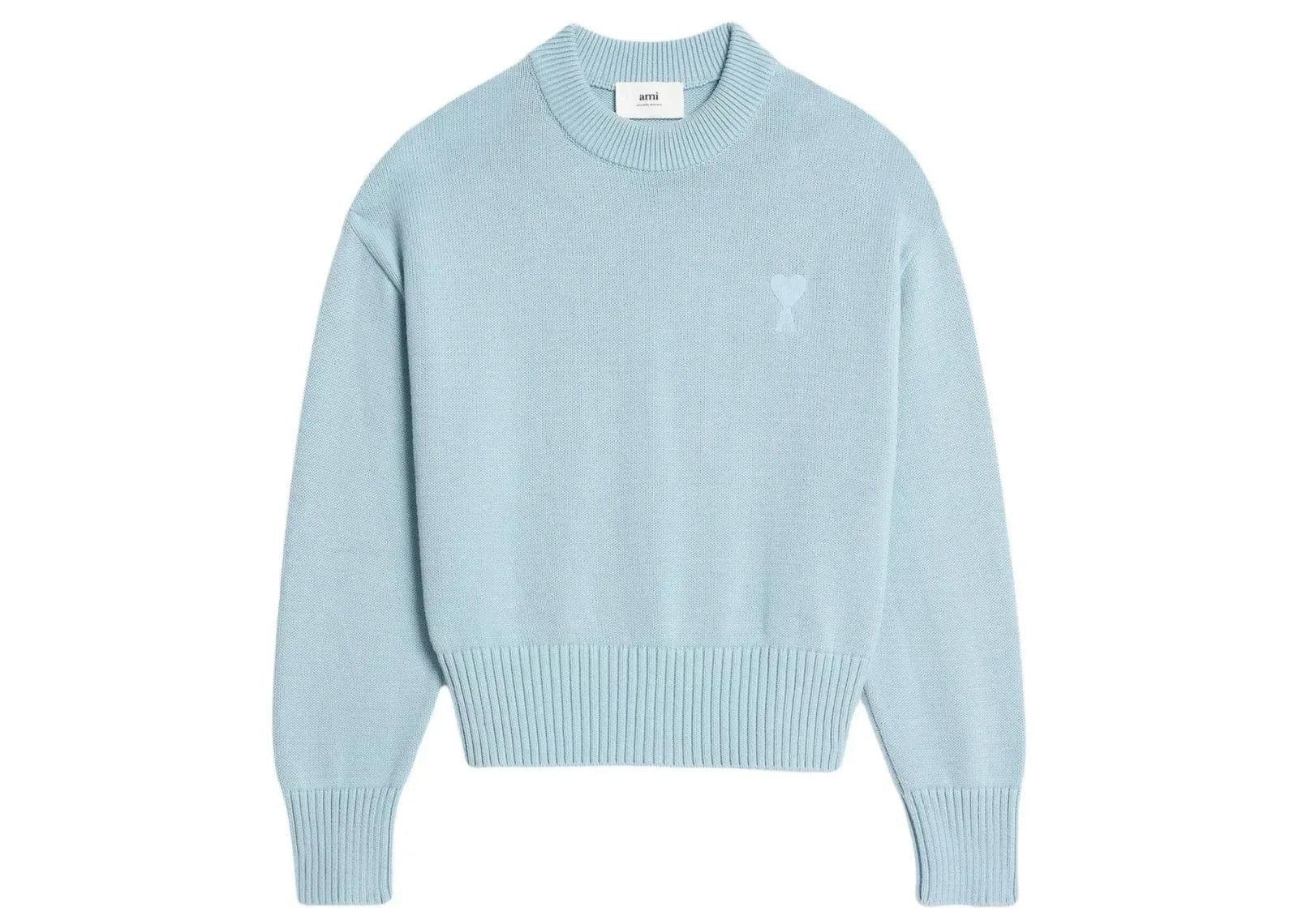 Ami Paris Ami De Coeur Embroidered Sweater Light Blue - Sneaker Türkiye