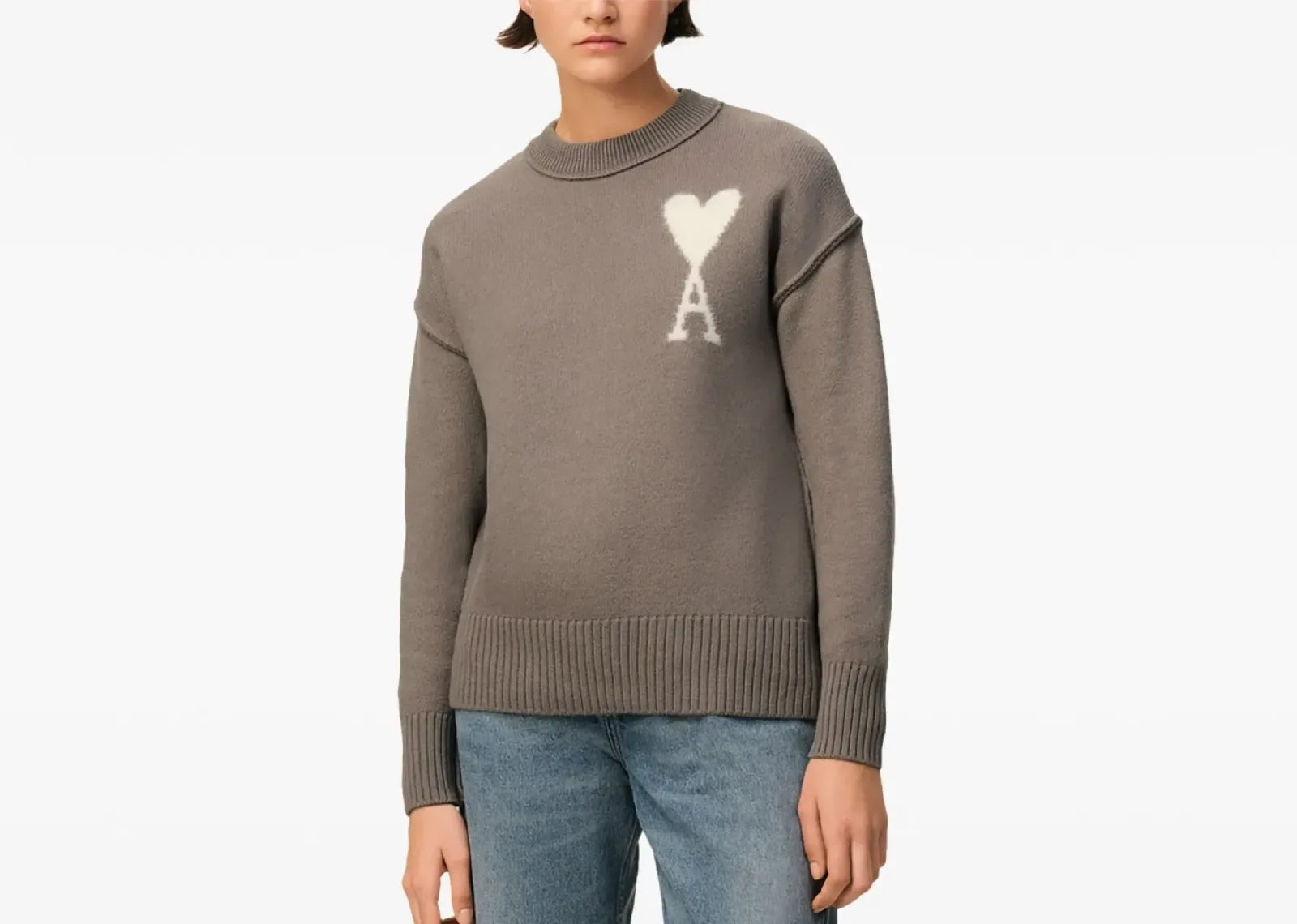 Ami Paris Ami De Coeur Sweater Ash Grey - Sneaker Türkiye